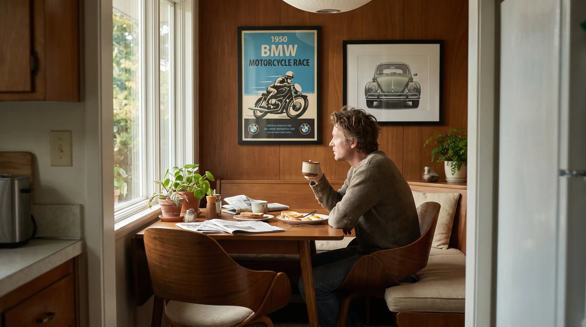 Vintage Retro Posters for a Midcentury Breakfast Nook