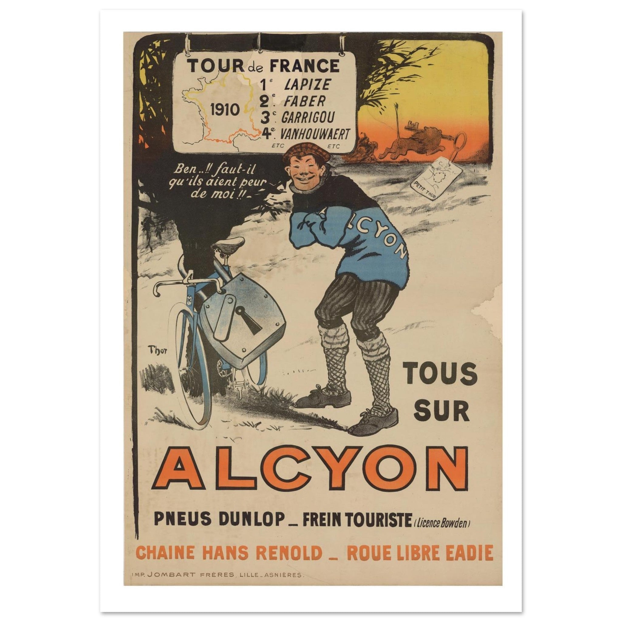 1910 Alcyon Tour De France Success - Transit Art