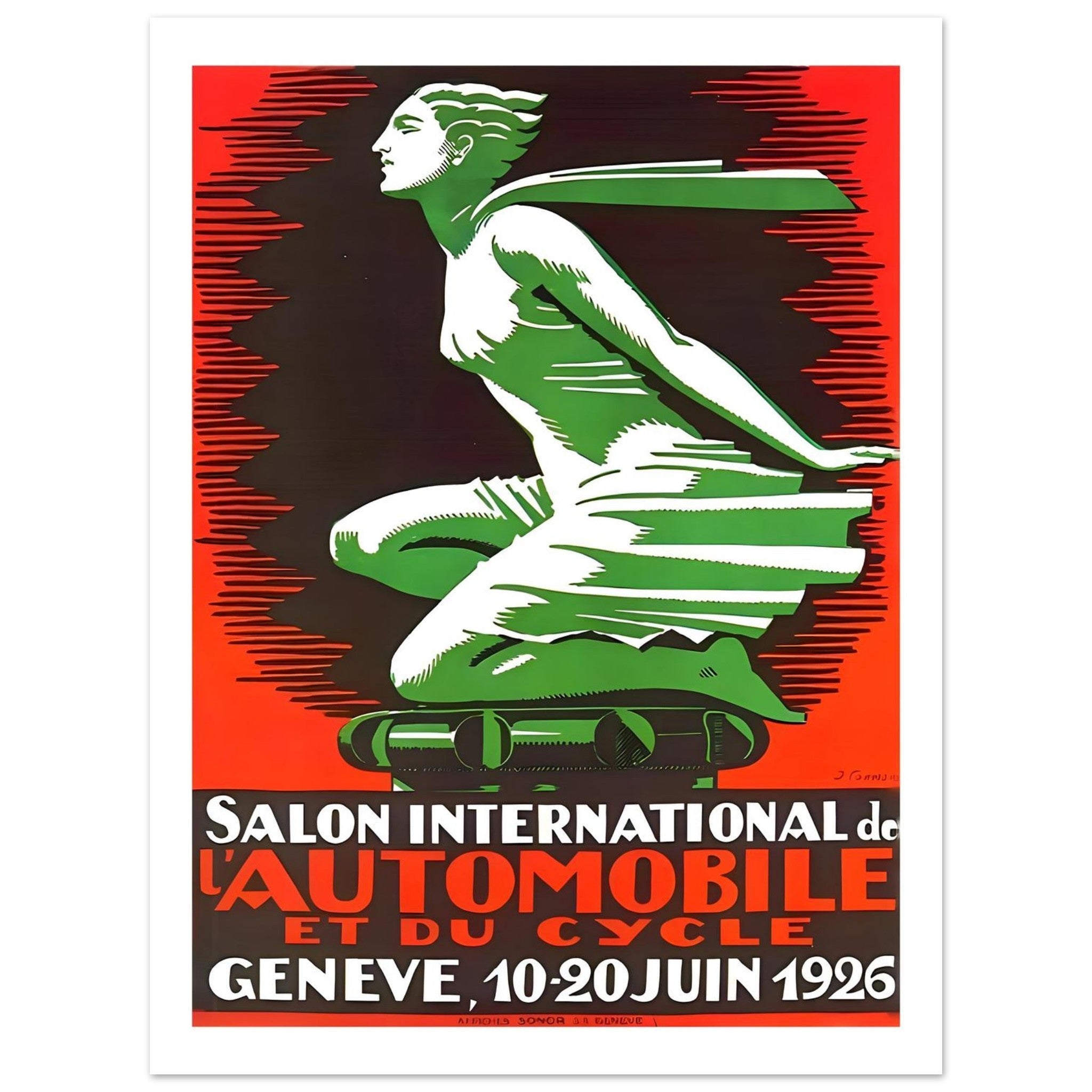1926 Geneva Salon International de l’Automobile Poster - Transit Art