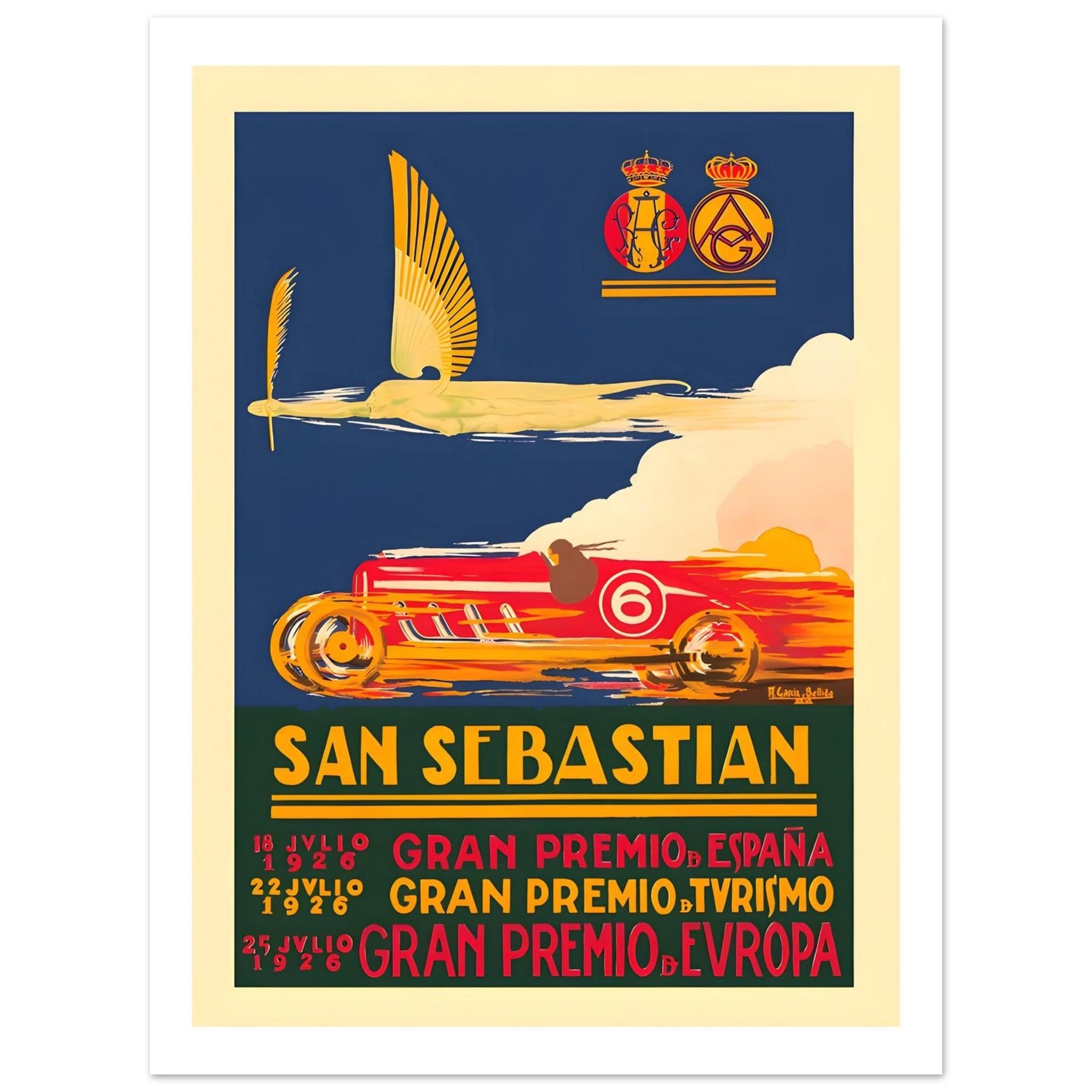 1926 San Sebastian Grand Prix de España Poster - Transit Art