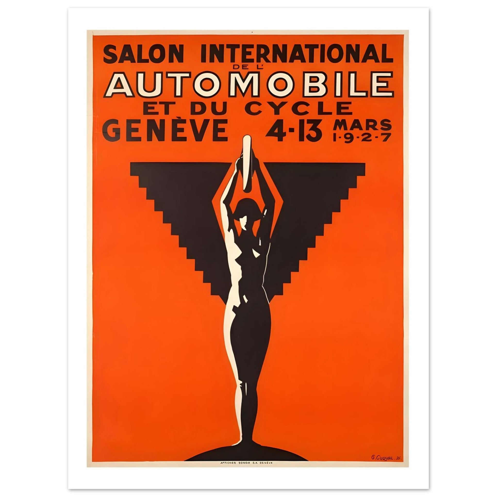 1927 Geneva Salon International de l’Automobile Art Deco Poster - Transit Art