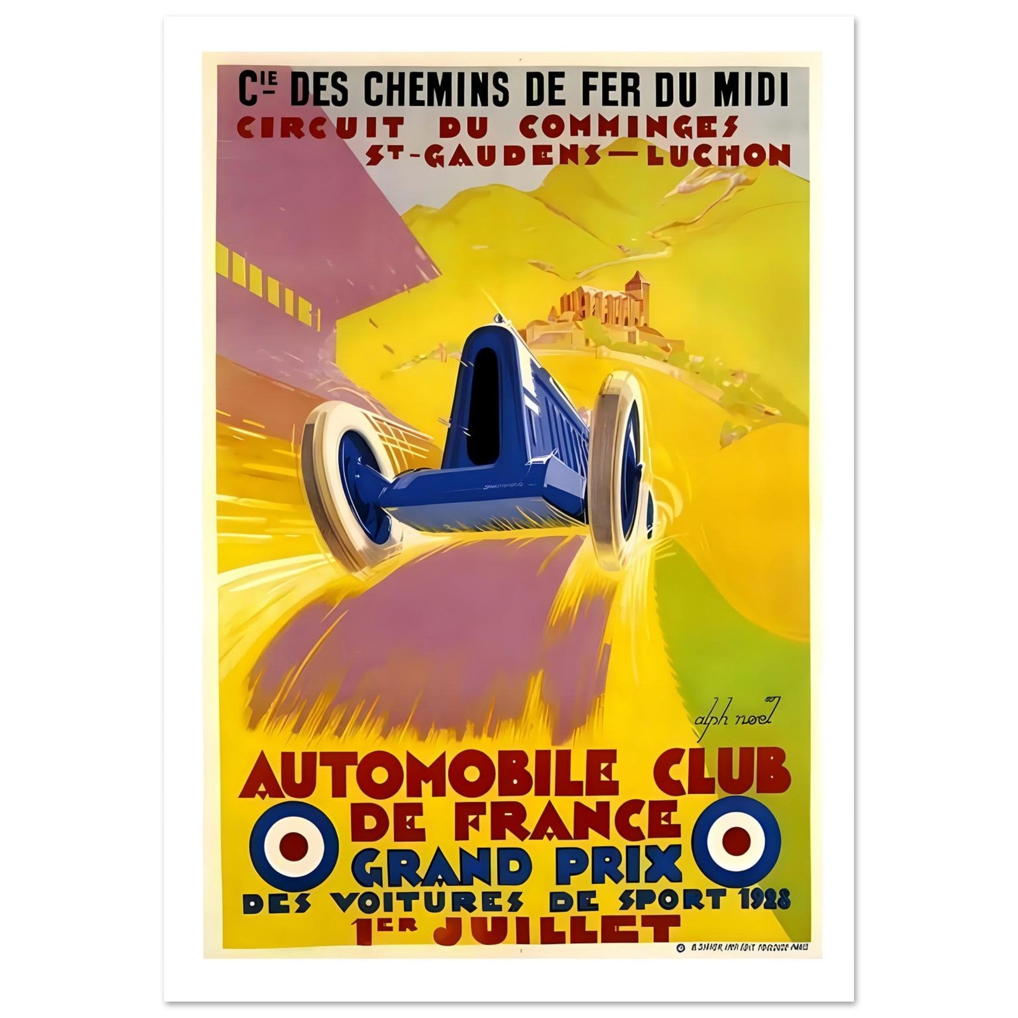 1928 Circuit du Comminges Grand Prix Vintage Racing Poster - Transit Art