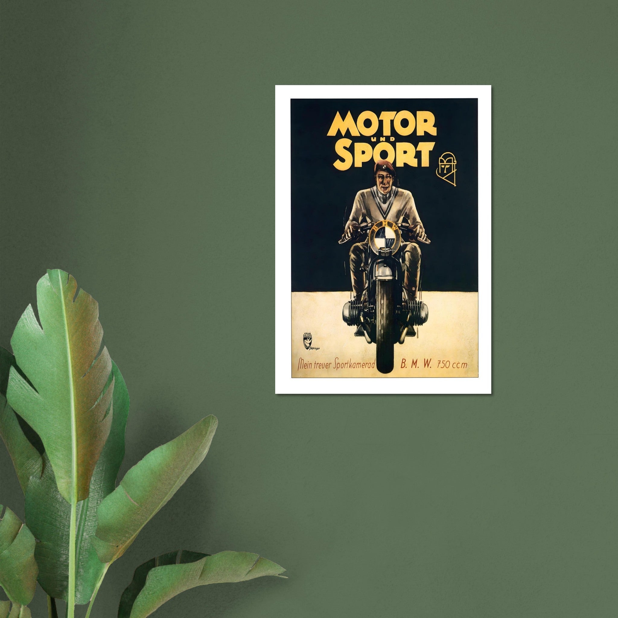 1930s BMW Motorcycle Advertisement Poster - Transit Art