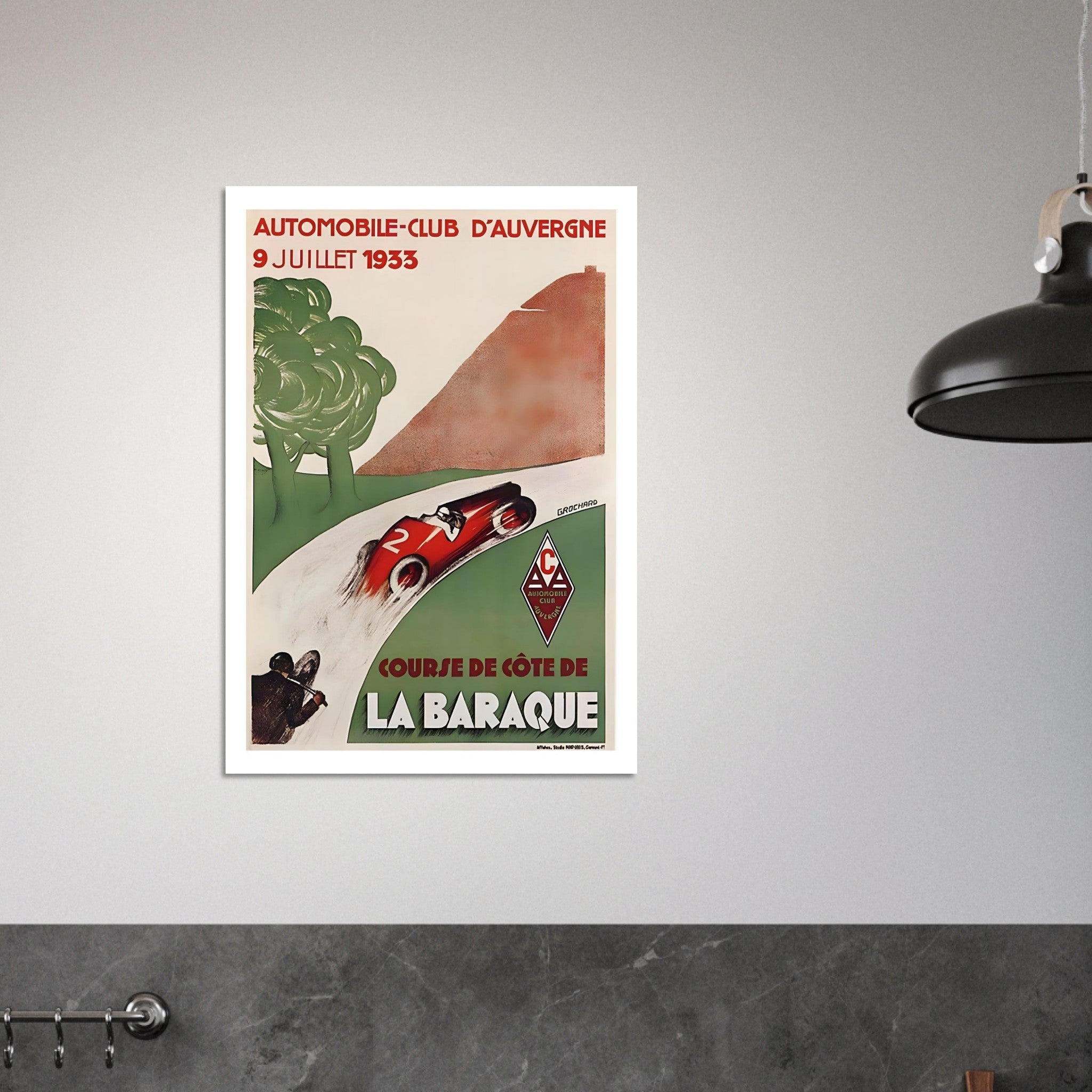 1933 La Baraque Hillclimb Auvergne Poster - Transit Art