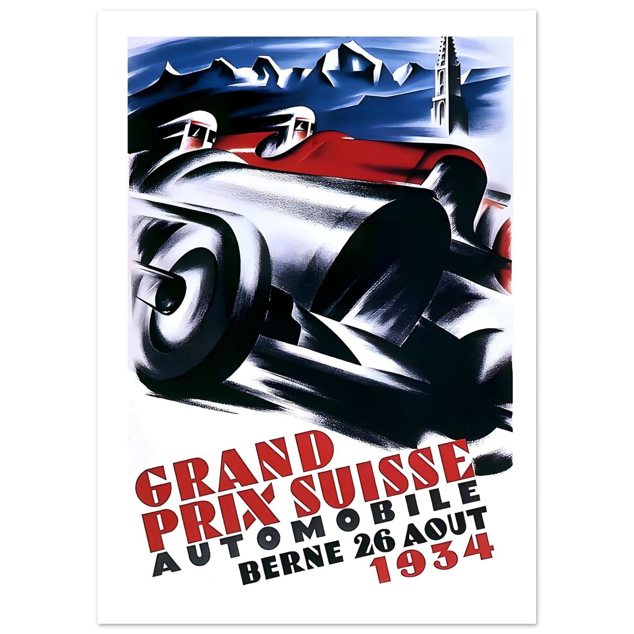 1934 Grand Prix Suisse Berne Poster - Transit Art
