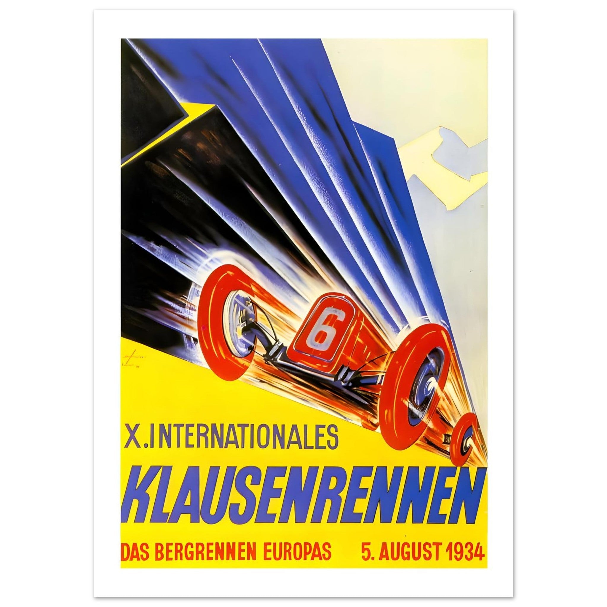 1934 X Internationales Klausenrennen Hillclimb Poster - Transit Art