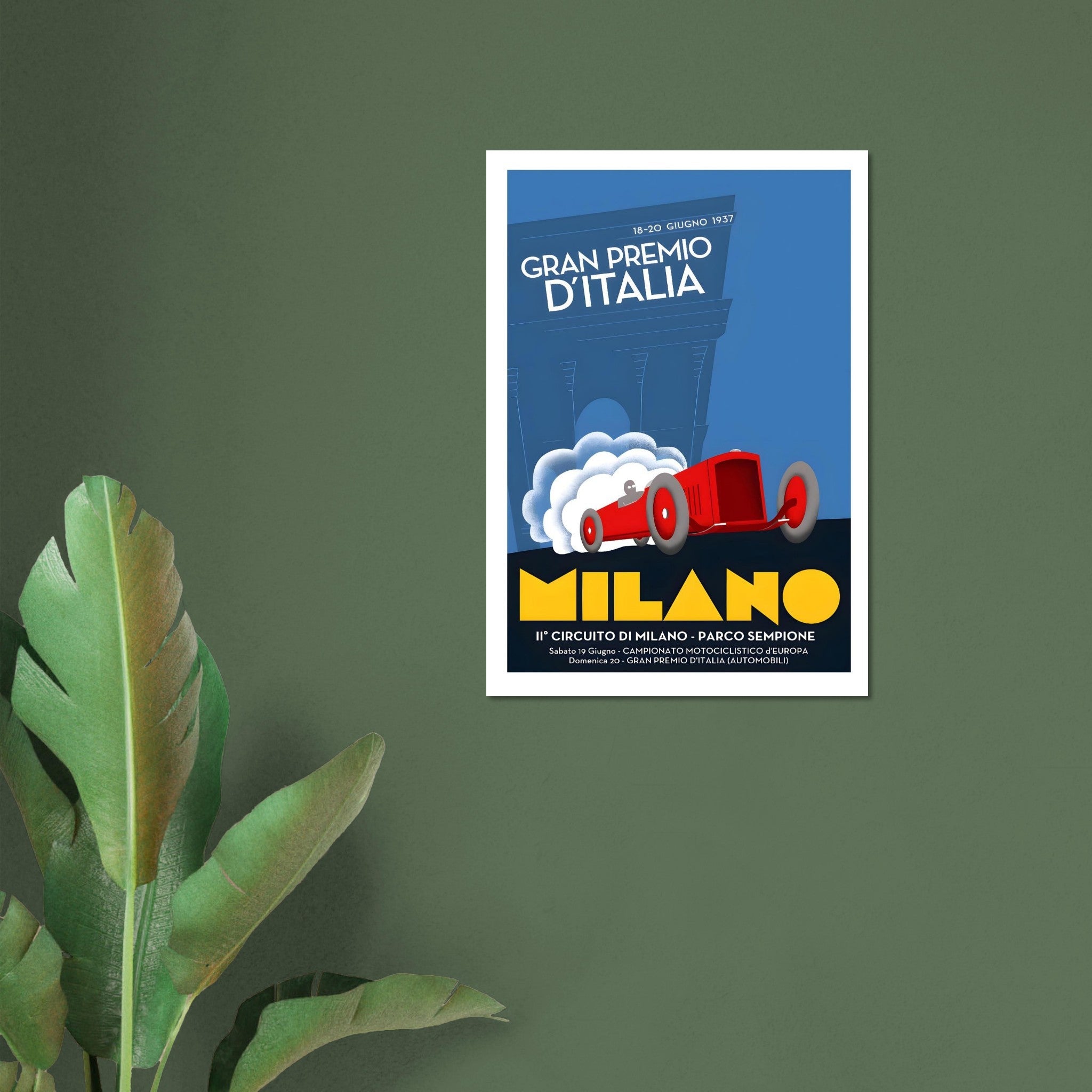 1937 Gran Premio d’Italia Milano Poster - Transit Art
