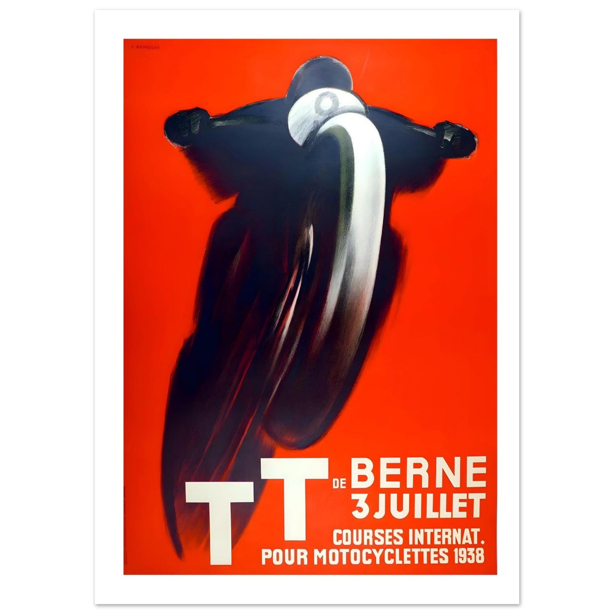 1938 Berne TT Motorcycle Race Poster - Transit Art