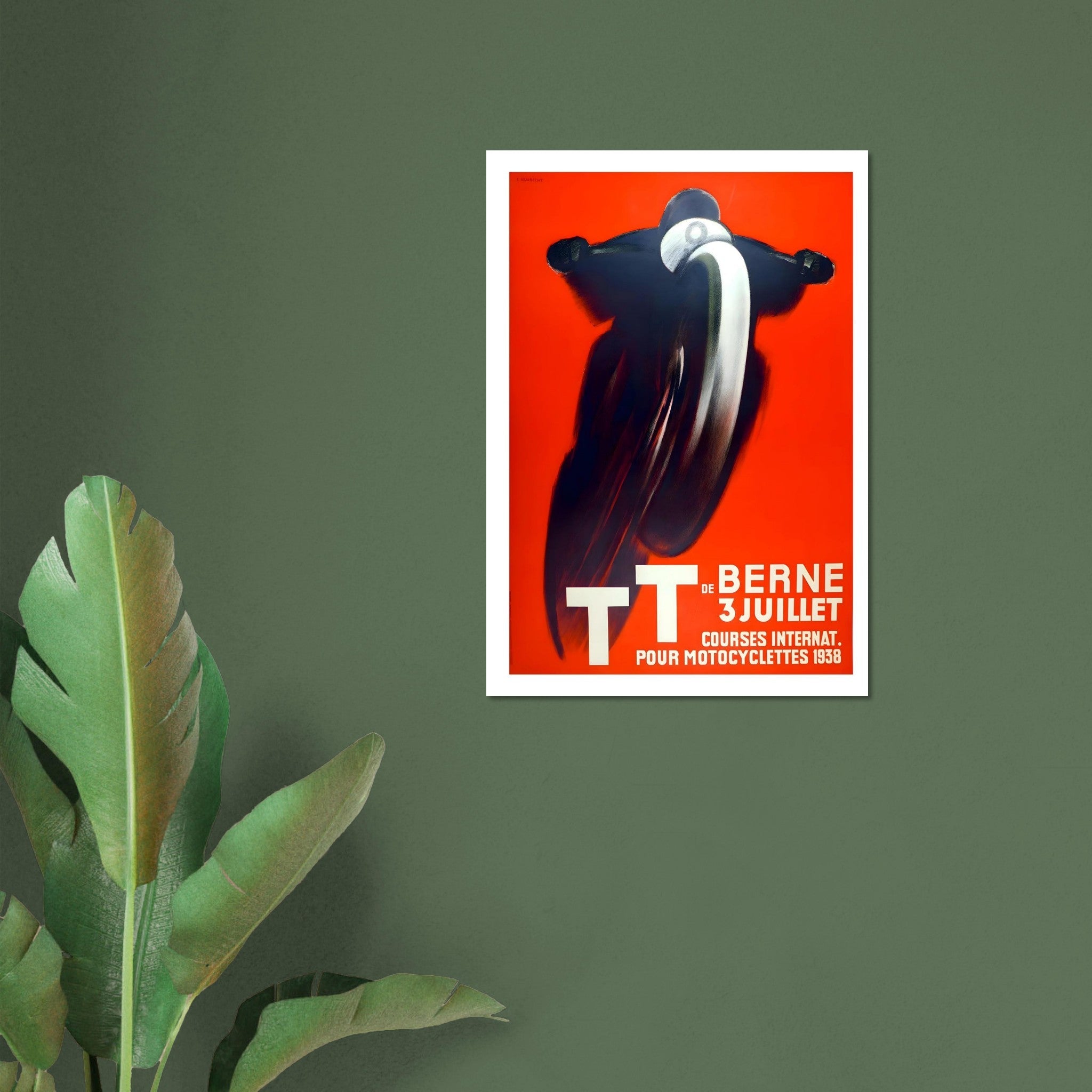 1938 Berne TT Motorcycle Race Poster - Transit Art