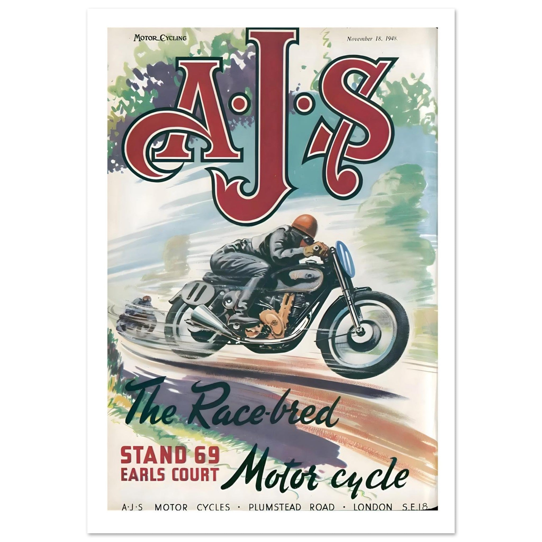 1948 AJS Race Bred Earls Court - Transit Art