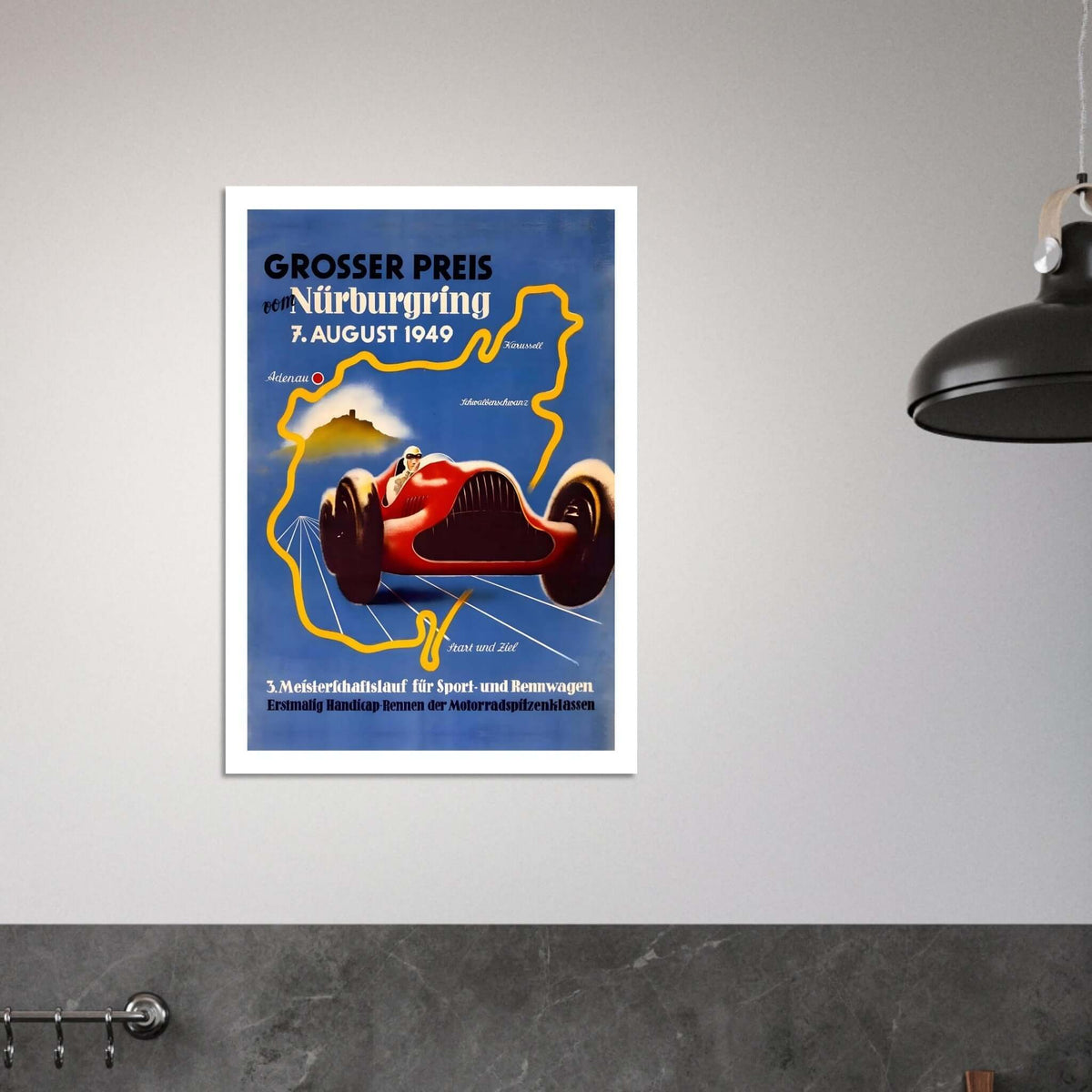 1949 Großer Preis vom Nürburgring Grand Prix Poster - Transit Art