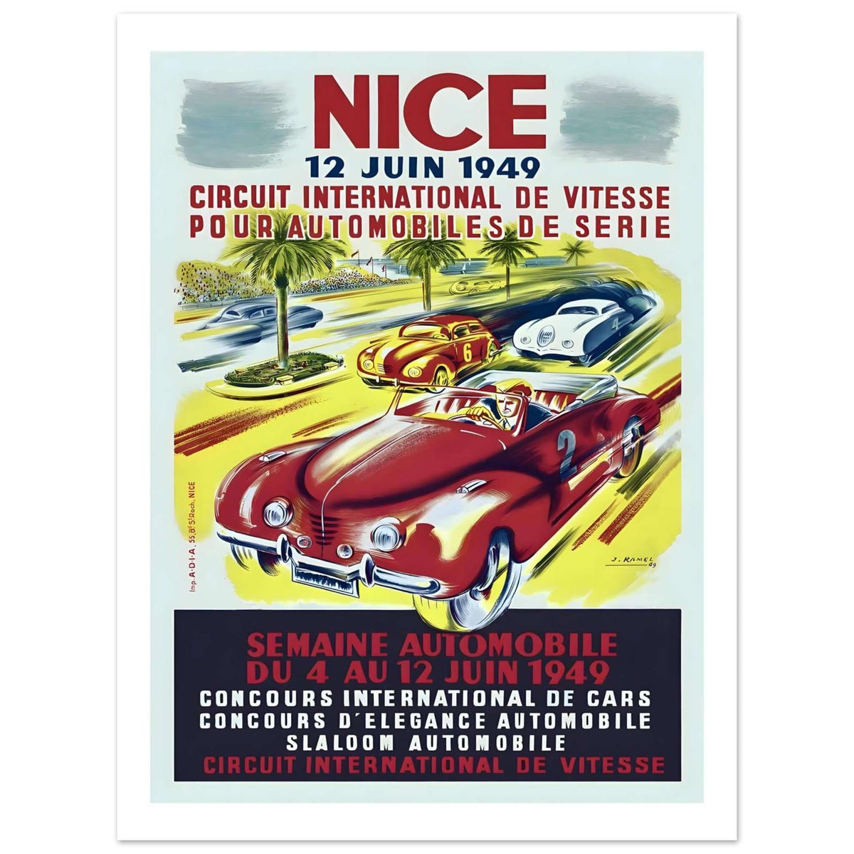 1949 Nice Circuit International de Vitesse Poster - Transit Art