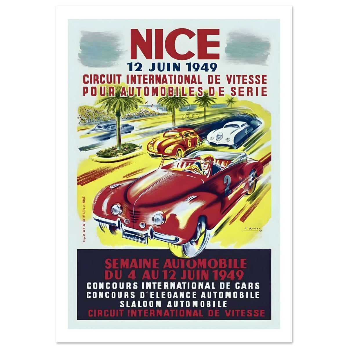 1949 Nice Circuit International de Vitesse Poster - Transit Art