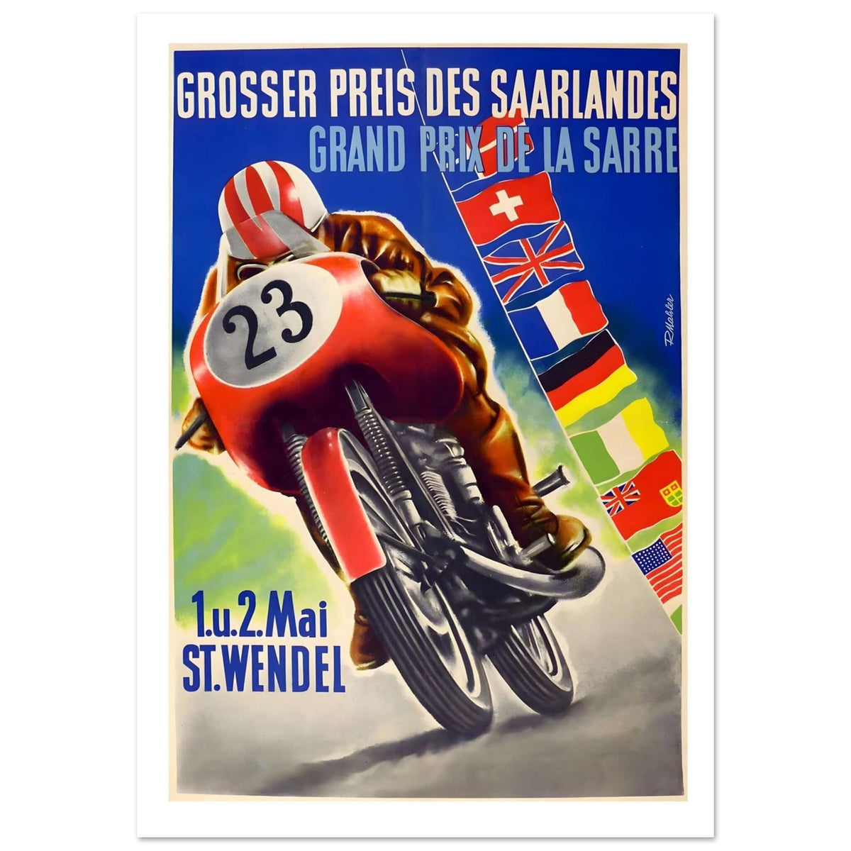 1950s Grosser Preis des Saarlandes Poster - Transit Art