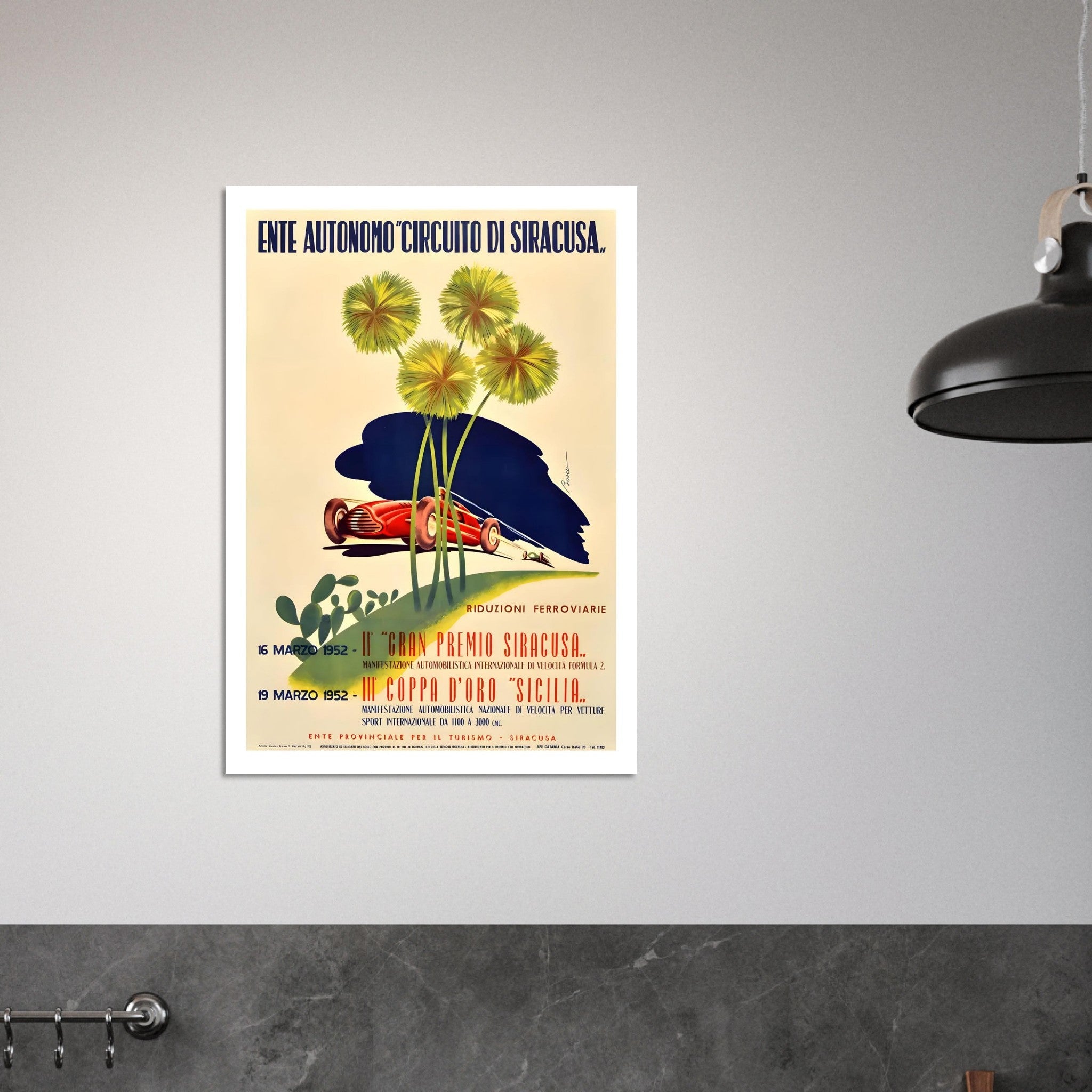 1952 Gran Premio Siracusa & Coppa d’Oro Sicilia Poster - Transit Art