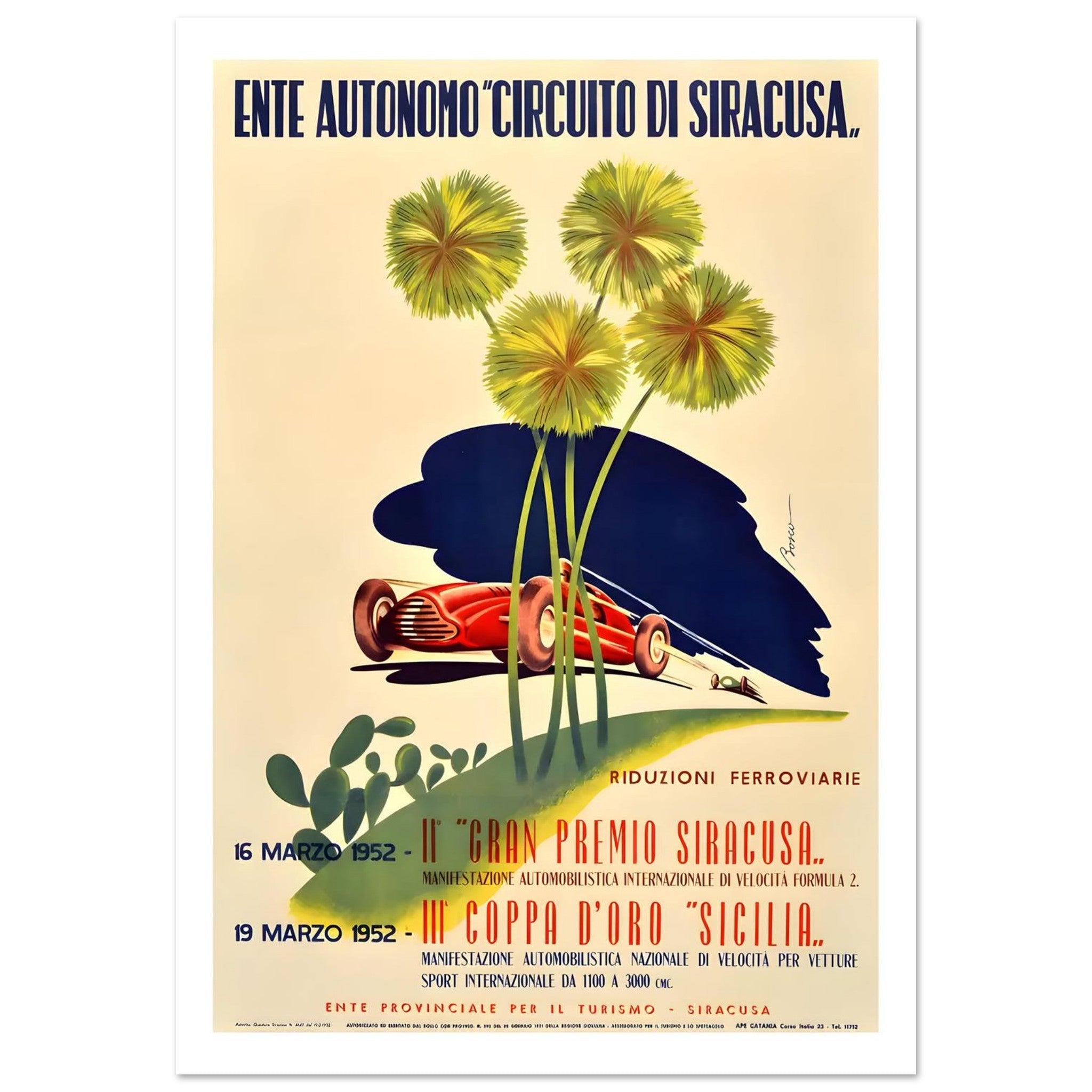 1952 Gran Premio Siracusa & Coppa d’Oro Sicilia Poster - Transit Art