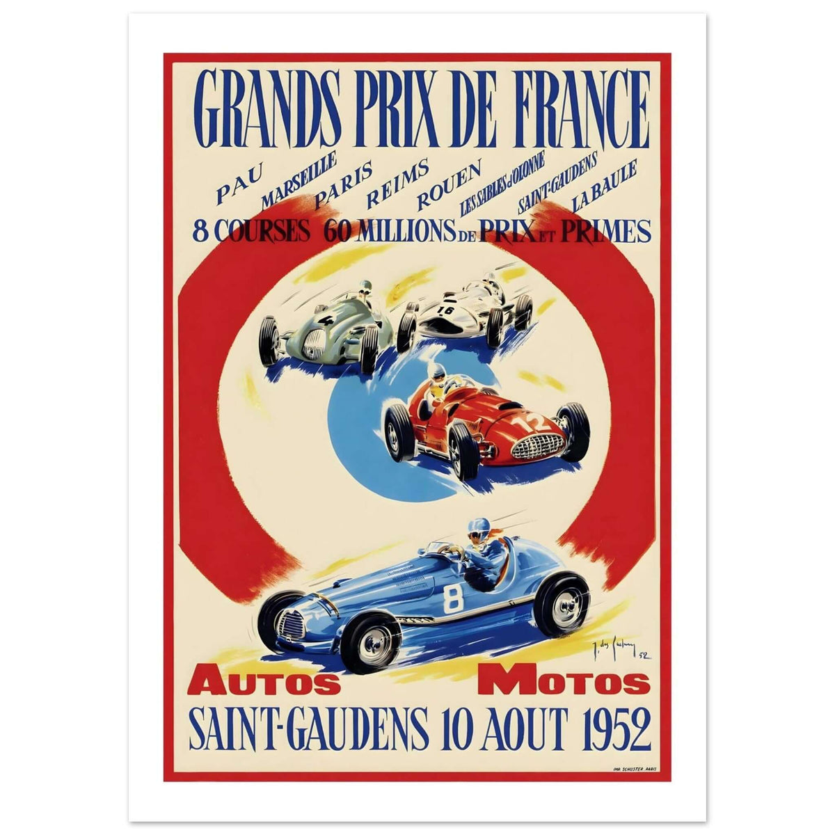 1952 Grands Prix de France Saint - Gaudens Poster - Transit Art