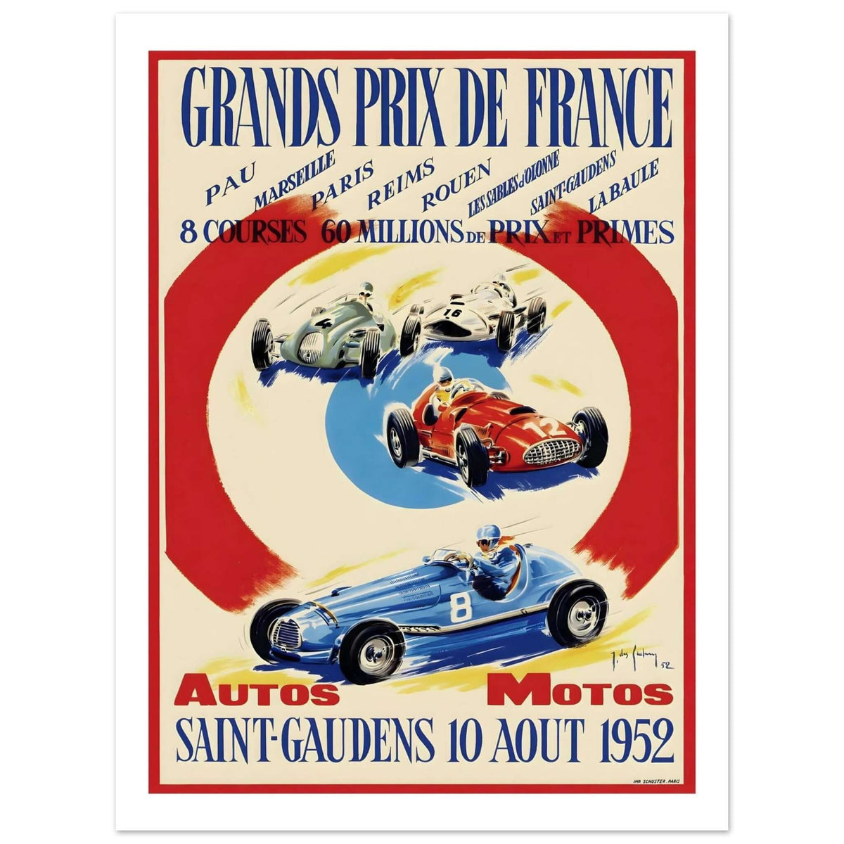 1952 Grands Prix de France Saint - Gaudens Poster - Transit Art
