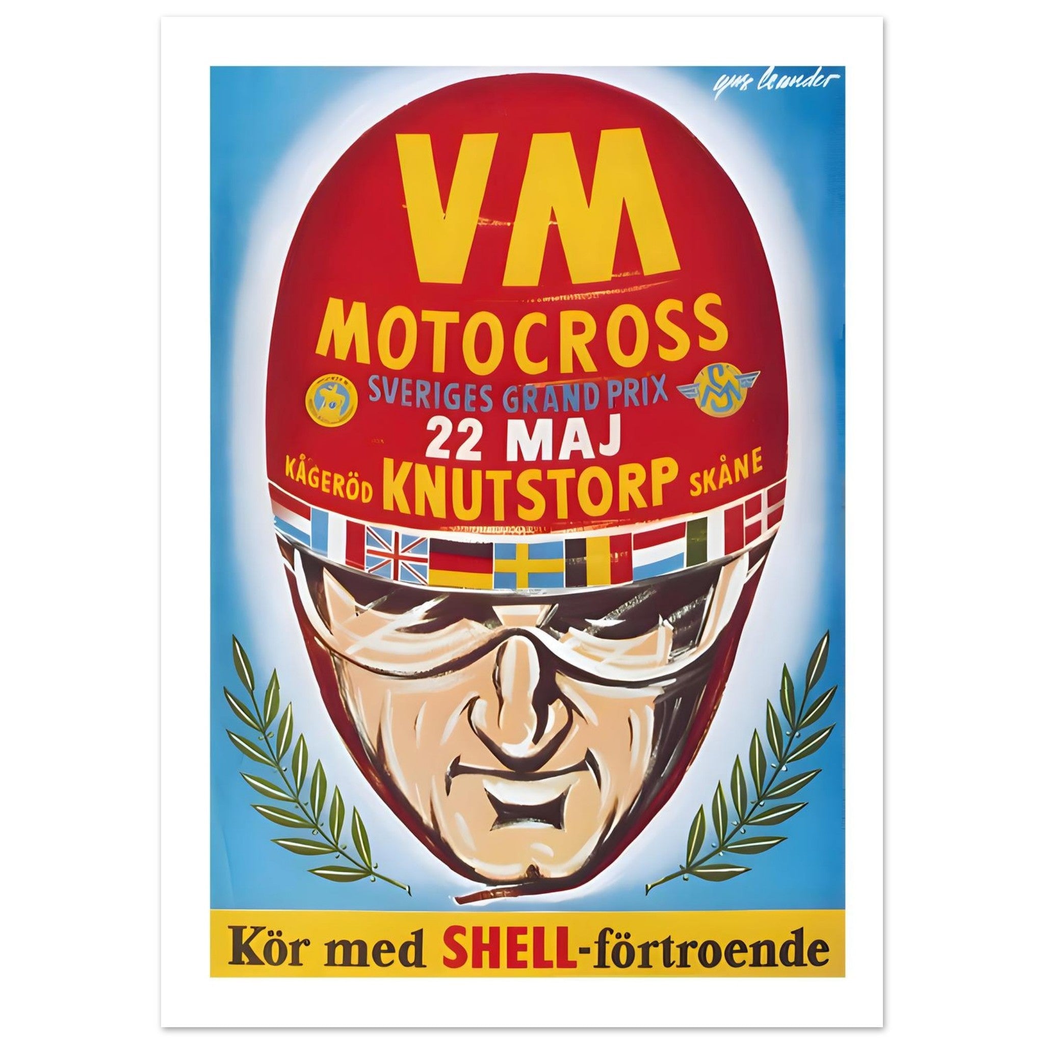 1955 Sweden Motocross Grand Prix Knutstorp Poster - Transit Art