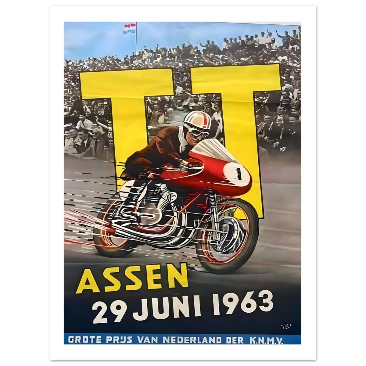 1963 TT Assen Motorcycle Racing Event Poster - Transit Art