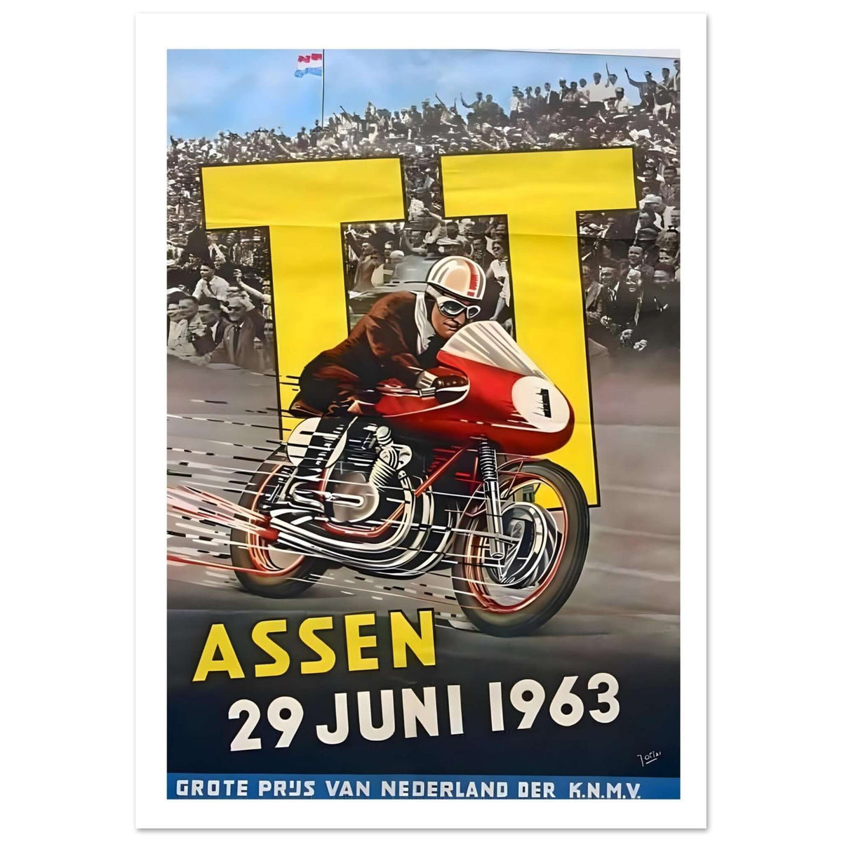 1963 TT Assen Motorcycle Racing Event Poster - Transit Art