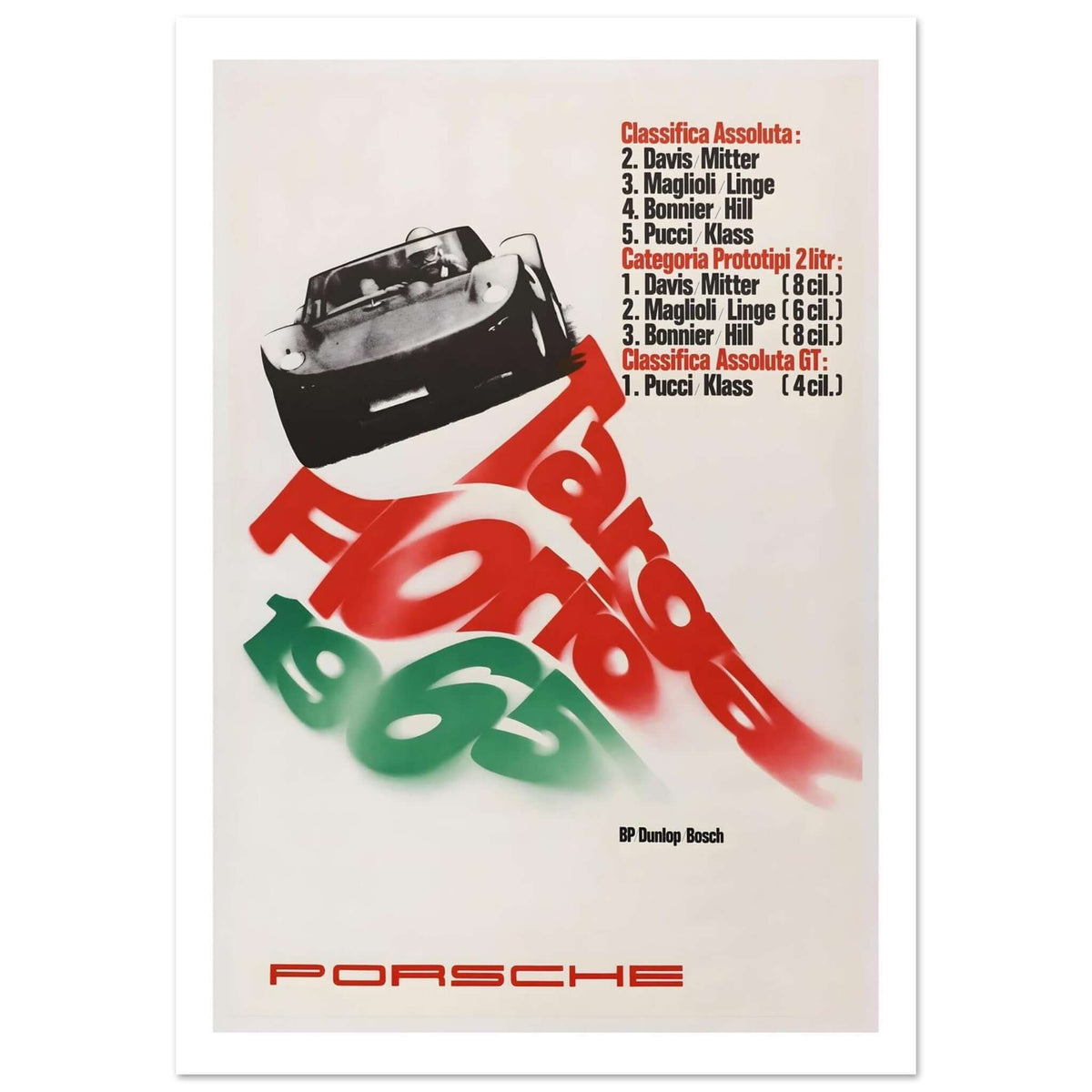 1965 Porsche Targa Florio Victories Poster - Transit Art