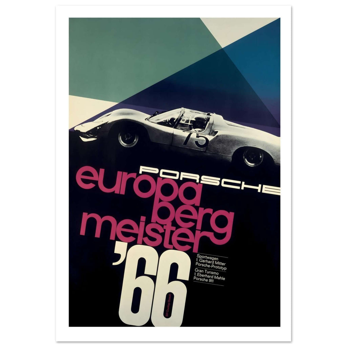 1966 Porsche Europa Bergmeister Championship Poster - Transit Art