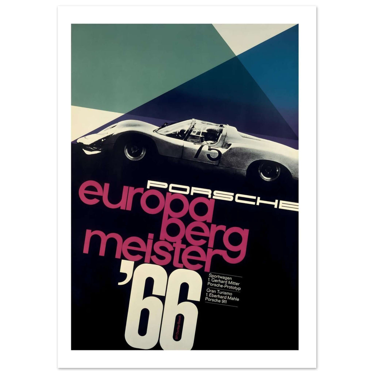 1966 Porsche Europa Bergmeister Championship Poster - Transit Art