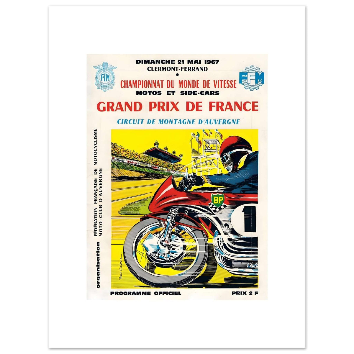 1967 French Motorcycle Grand Prix Poster - Transit Art