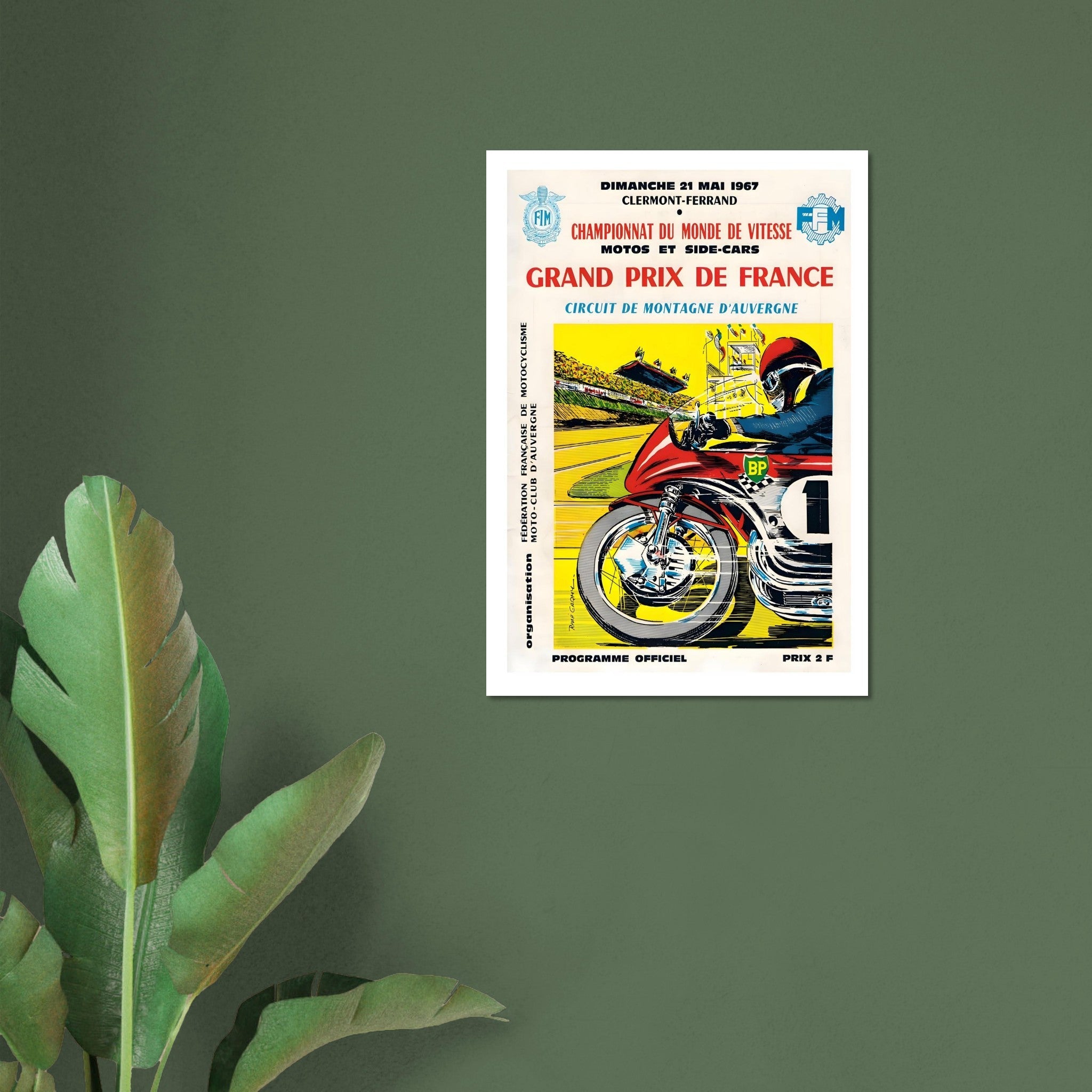 1967 French Motorcycle Grand Prix Poster - Transit Art