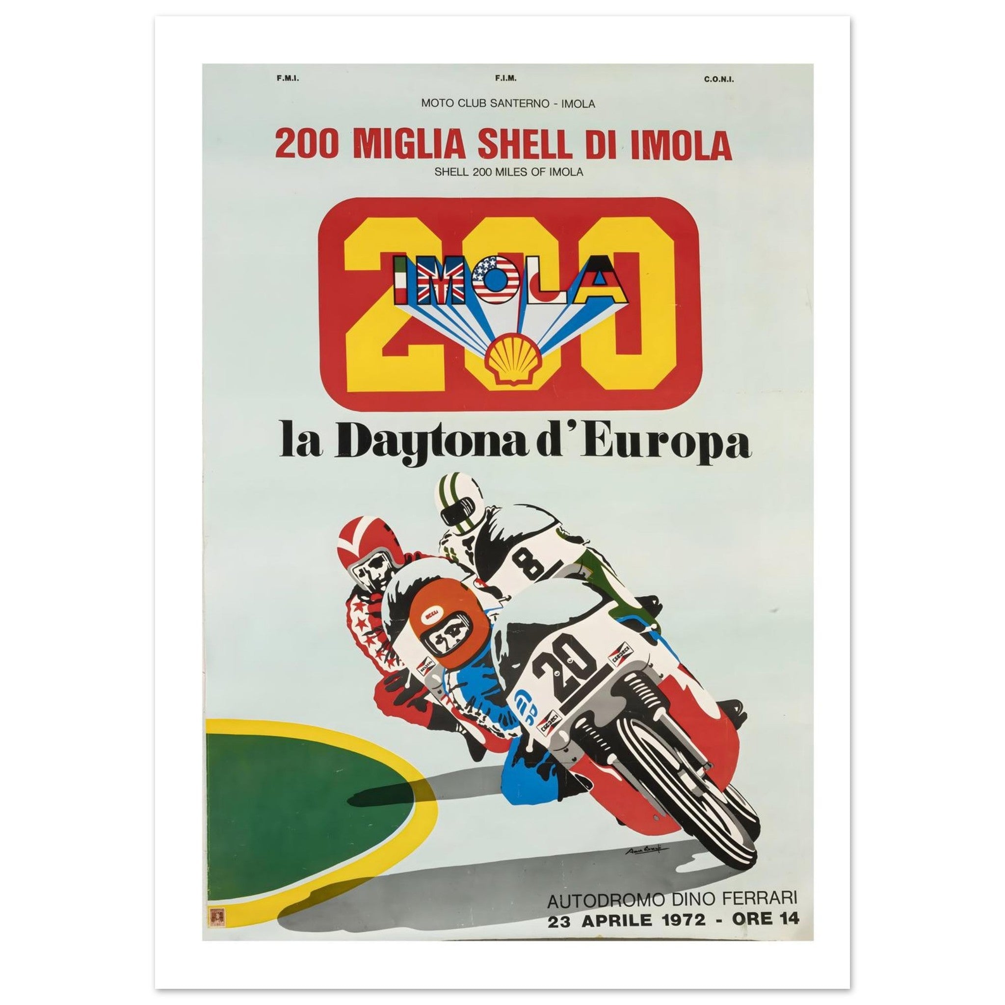 1972 Shell 200 Miles of Imola Poster - Transit Art