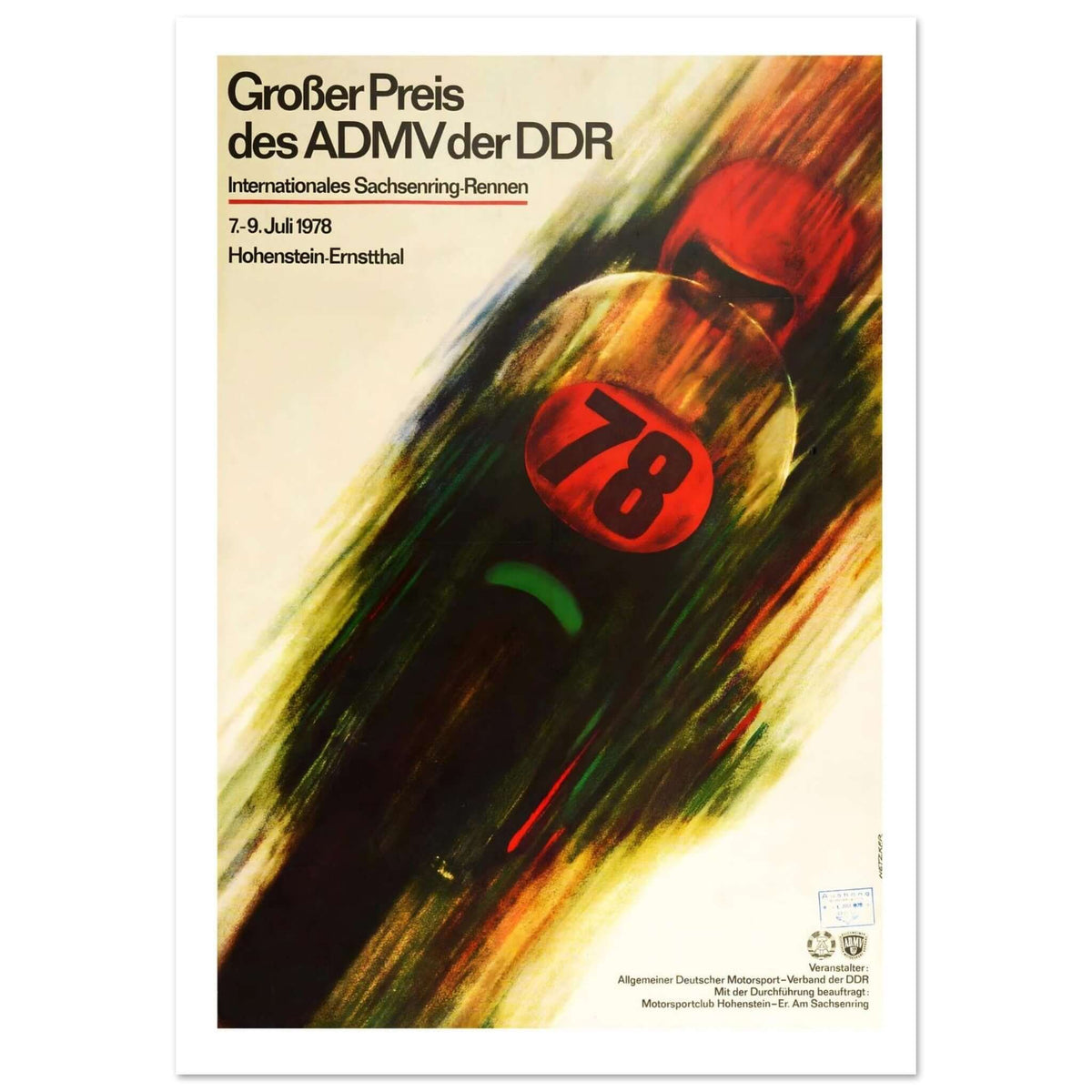 1978 International Sachsenring Race Poster - Transit Art