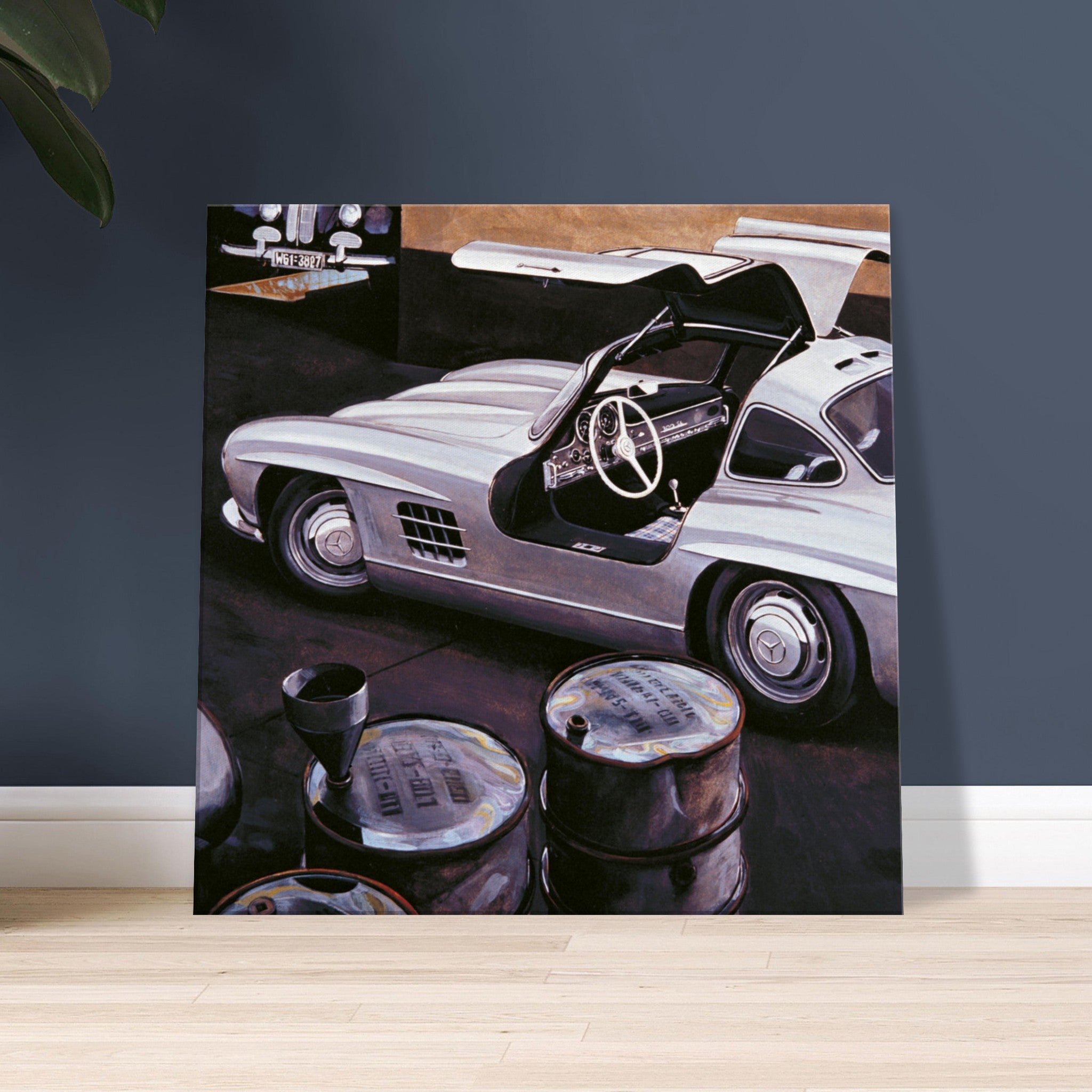 Mercedes 300 SL på verkstaden - canvas