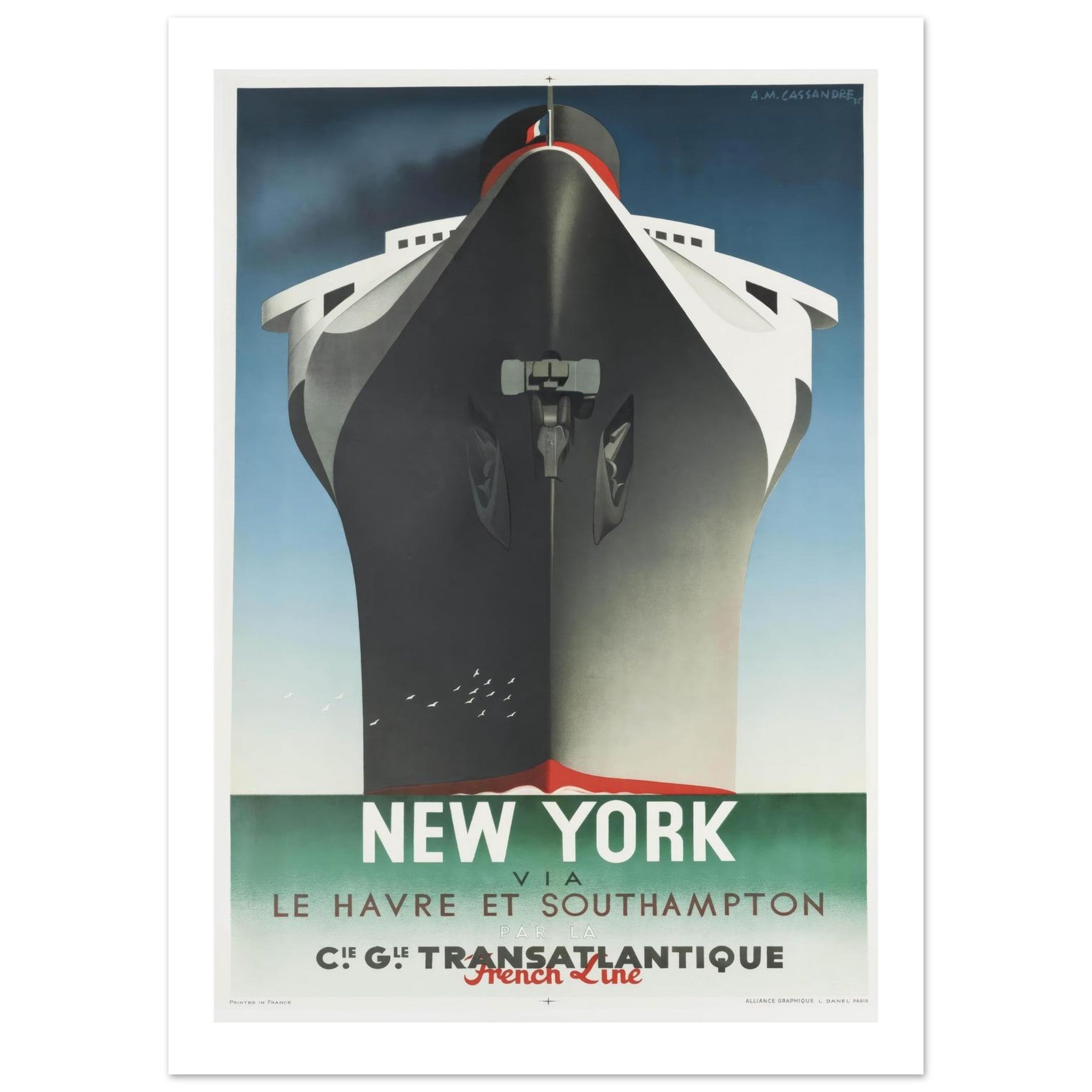 A. M. Cassandre Art Deco French Line Poster - Transit Art