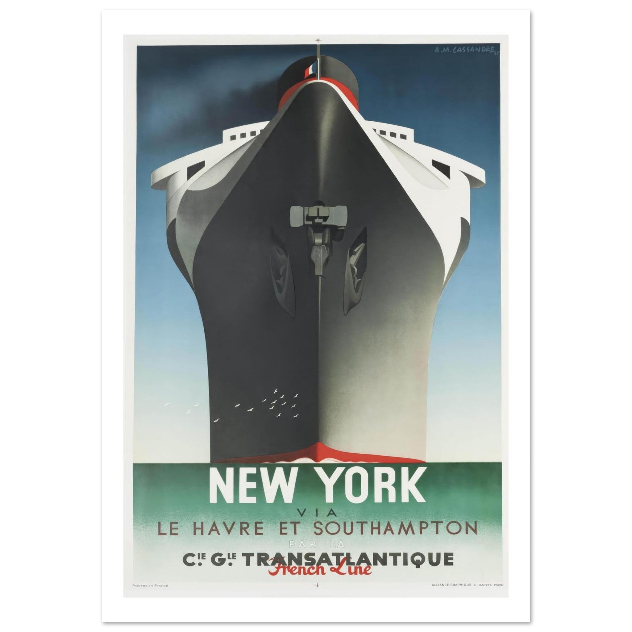 A. M. Cassandre Art Deco French Line Poster - Transit Art