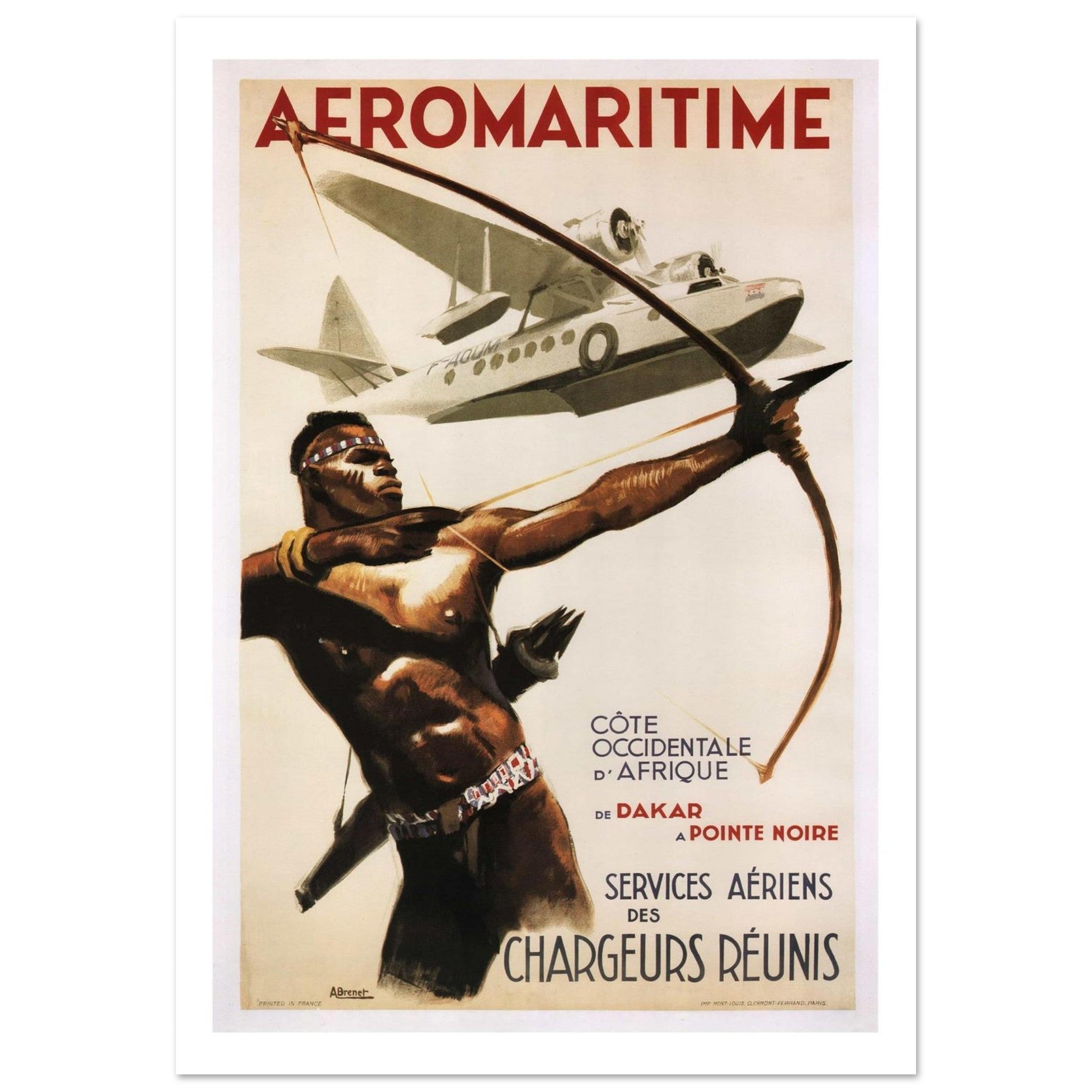 Aéromaritime Côte Occidentale d’Afrique Vintage Archer Poster - Transit Art