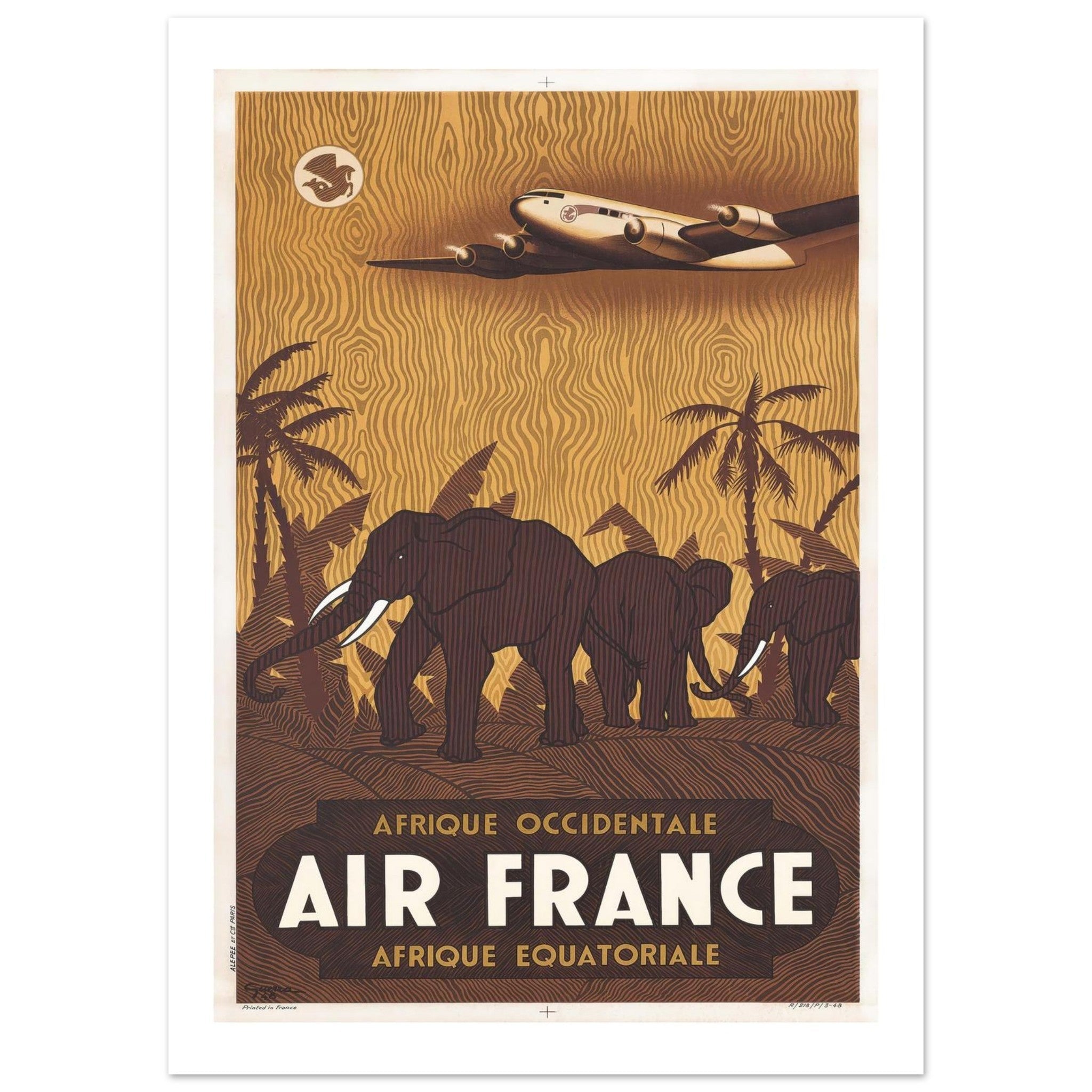 Air France: Afrique Occidentale Équatoriale Vintage Poster - Transit Art