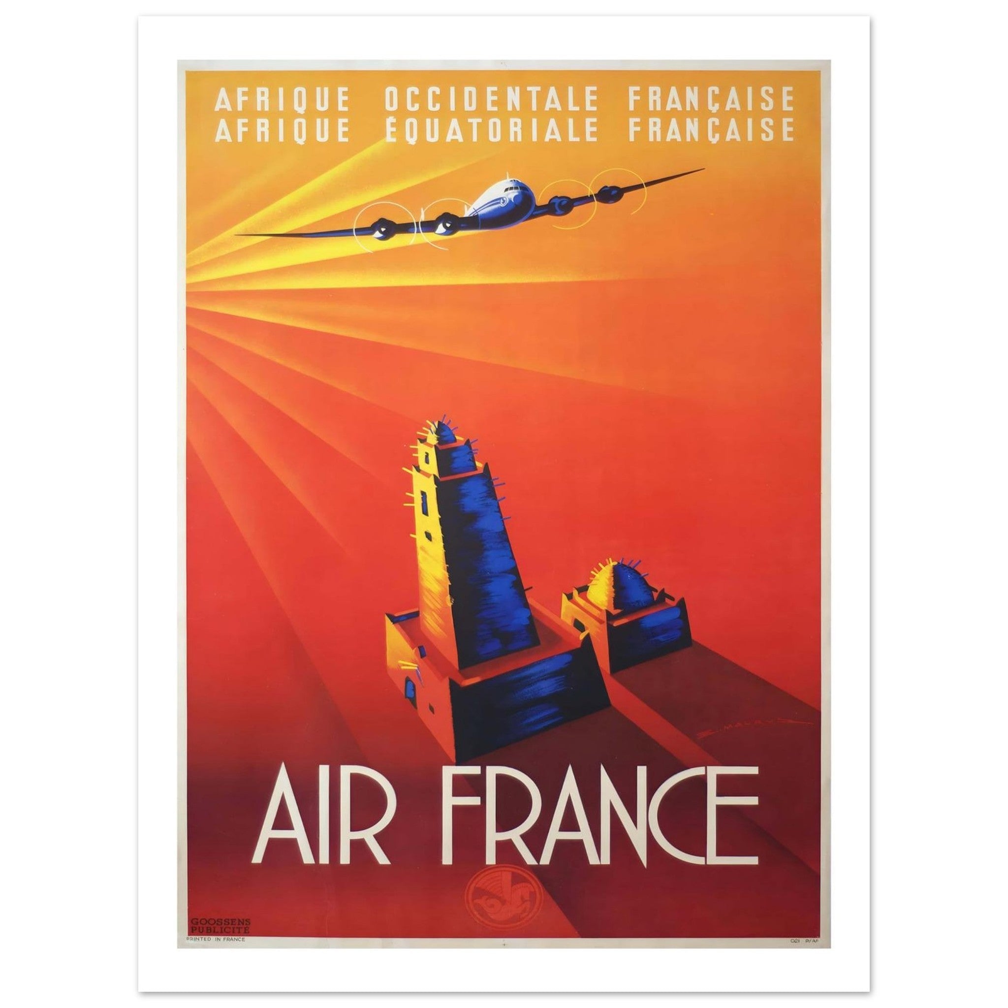 Air France Afrique Occidentale et Equatoriale Vintage Poster - Transit Art