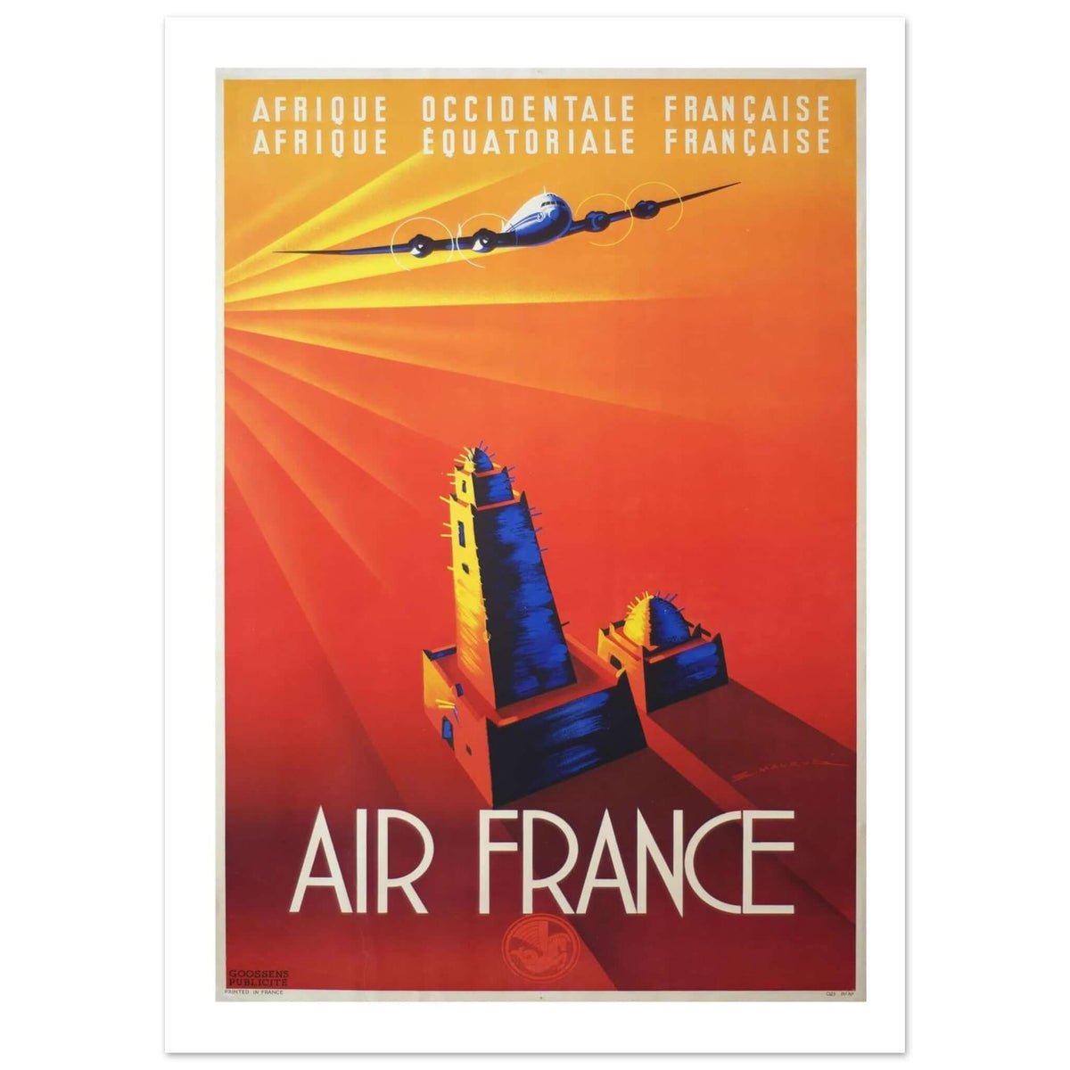 Air France "Afrique Occidentale Française" Vintage Poster - Transit Art