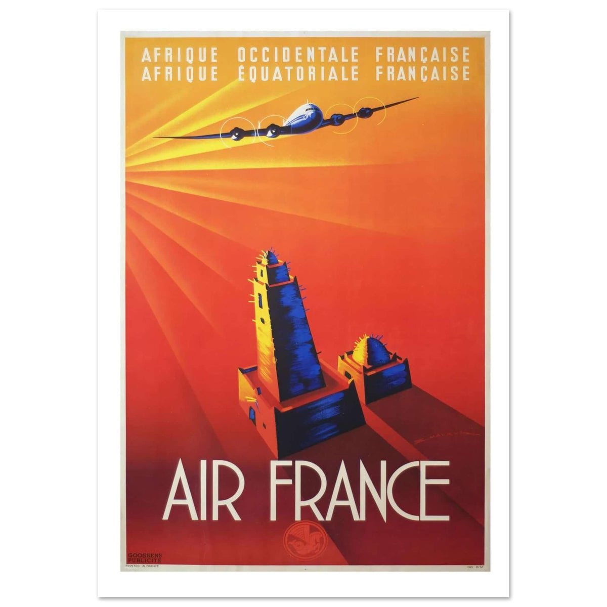 Air France "Afrique Occidentale Française" Vintage Poster - Transit Art