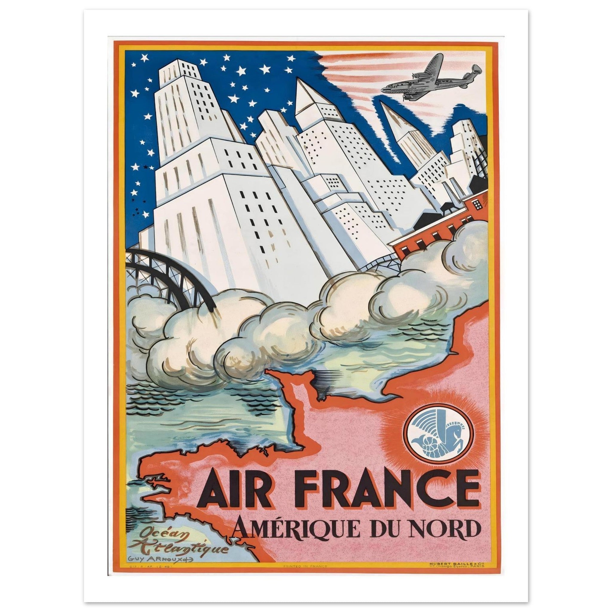 Air France Amérique du Nord Guy Arnoux Poster - Transit Art