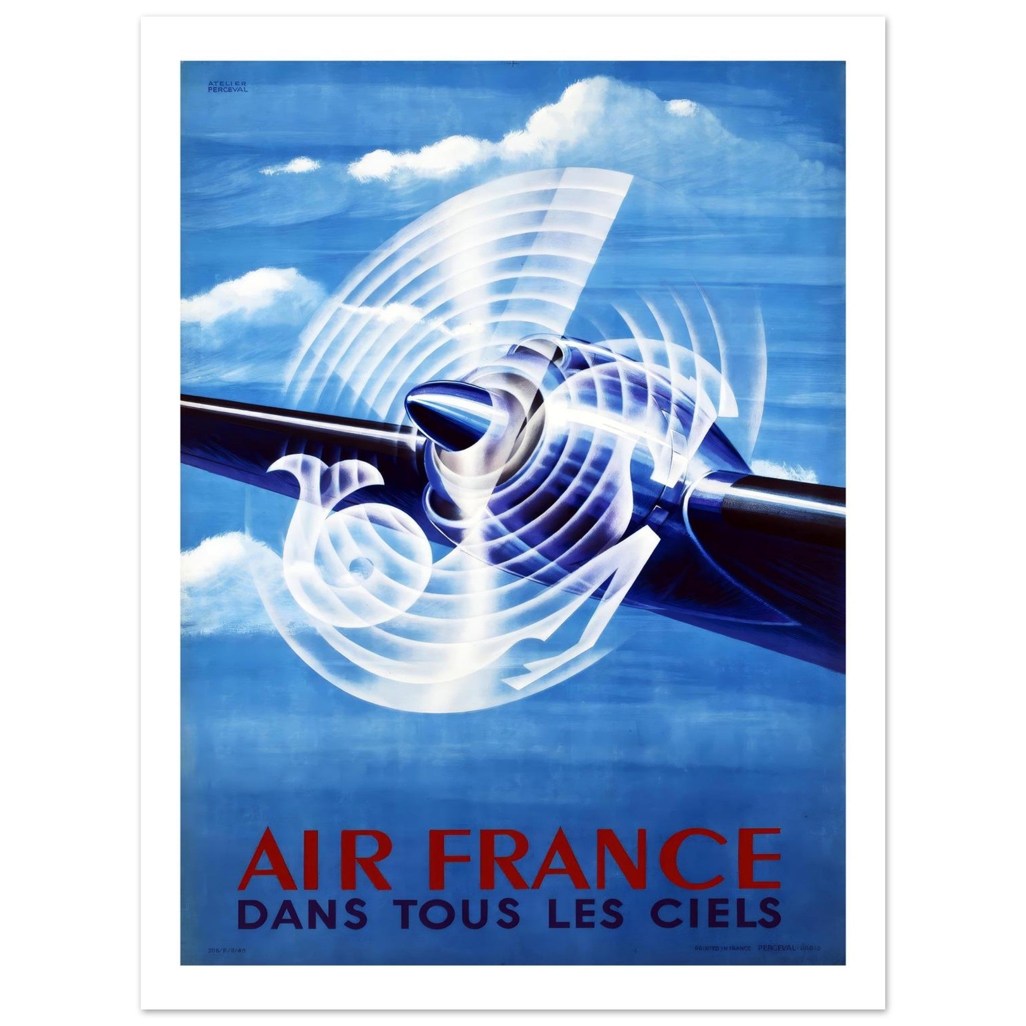 Air France Dans Tous Les Ciels Propeller Poster - Transit Art