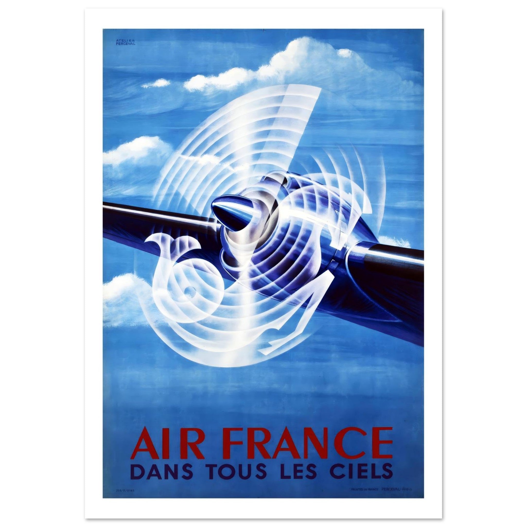 Air France Dans Tous Les Ciels Propeller Poster - Transit Art