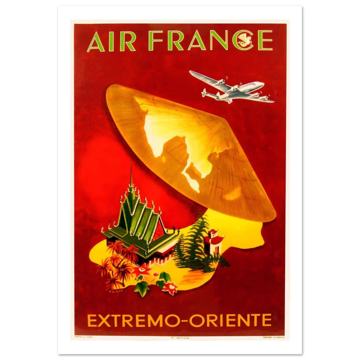 Air France Extremo - Oriente Vintage Exotic Travel Poster - Transit Art