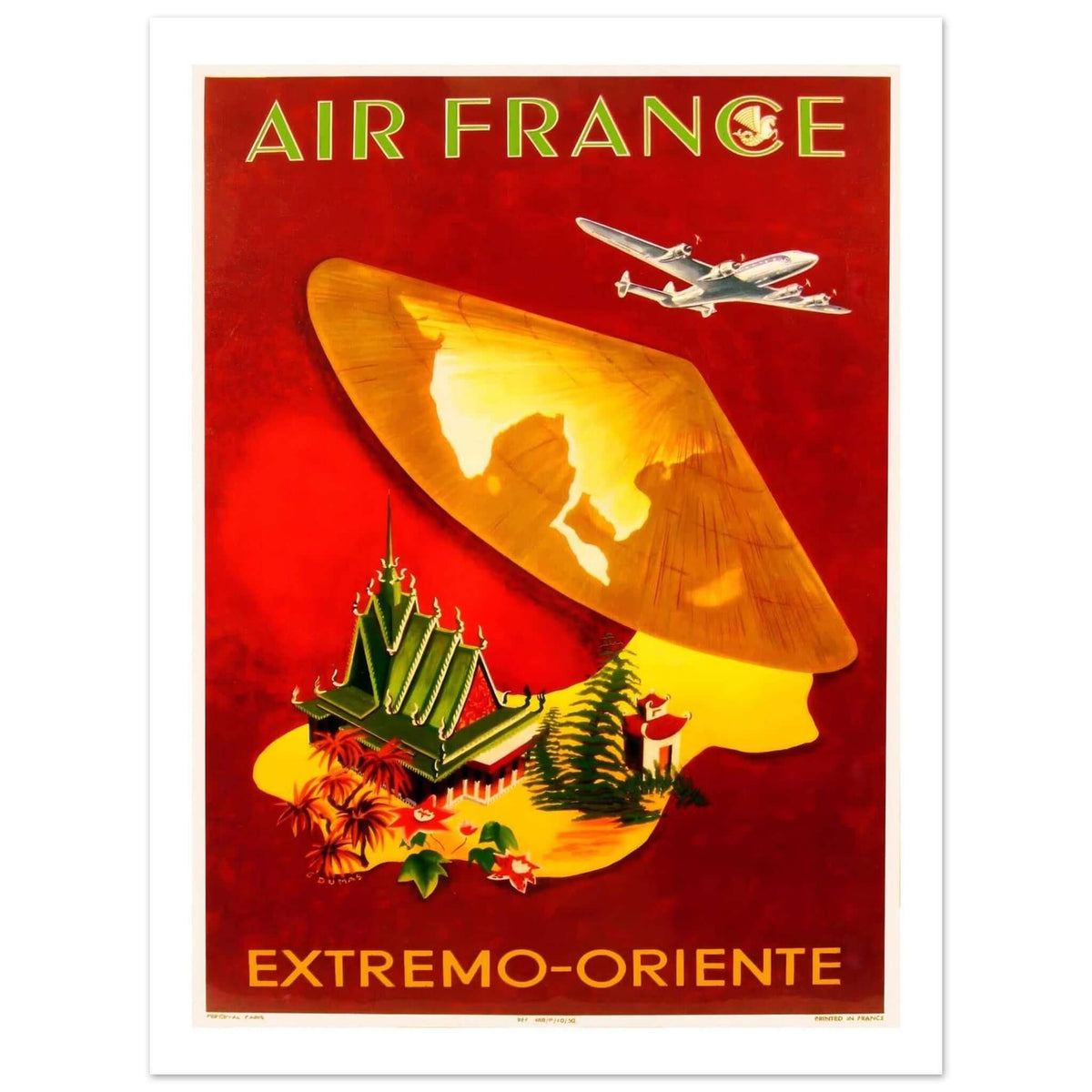 Air France Extremo - Oriente Vintage Exotic Travel Poster - Transit Art