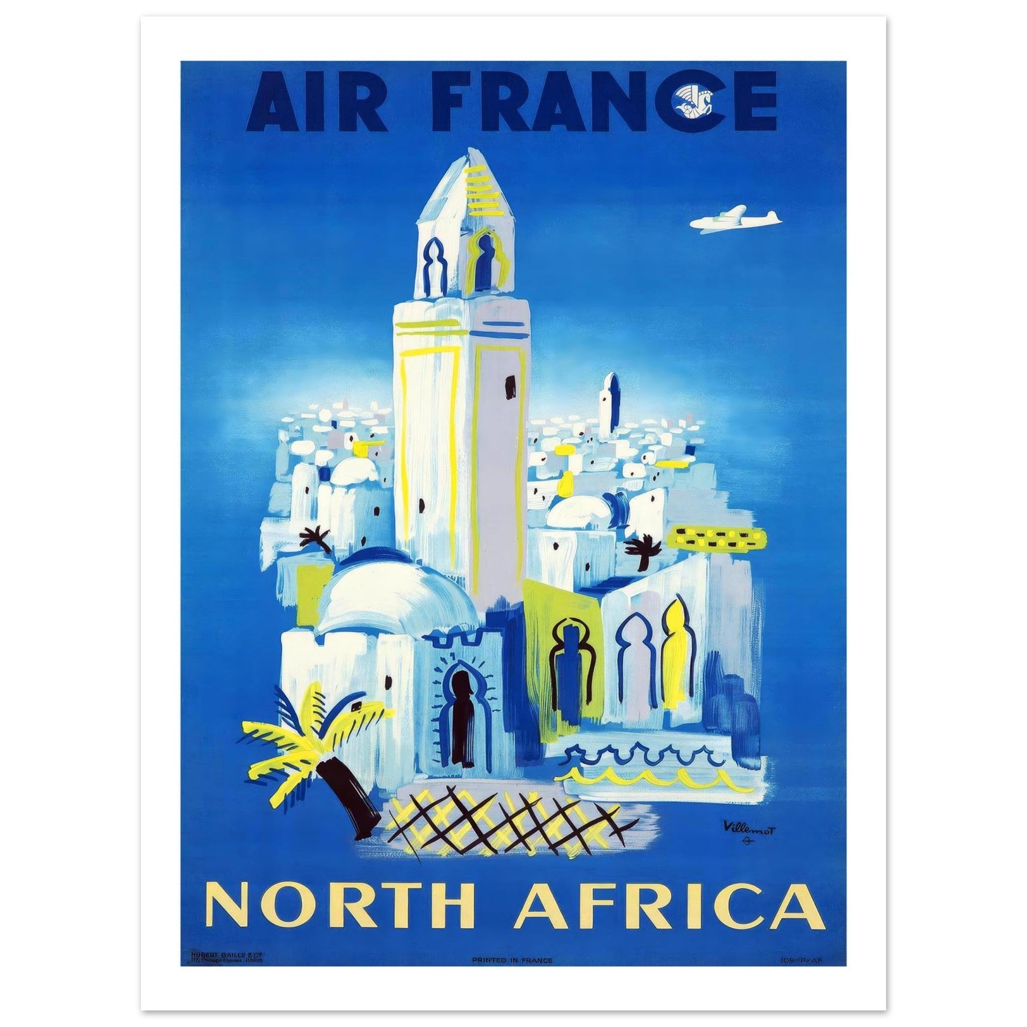 Air France North Africa Bernard Villemot Scenic Poster - Transit Art