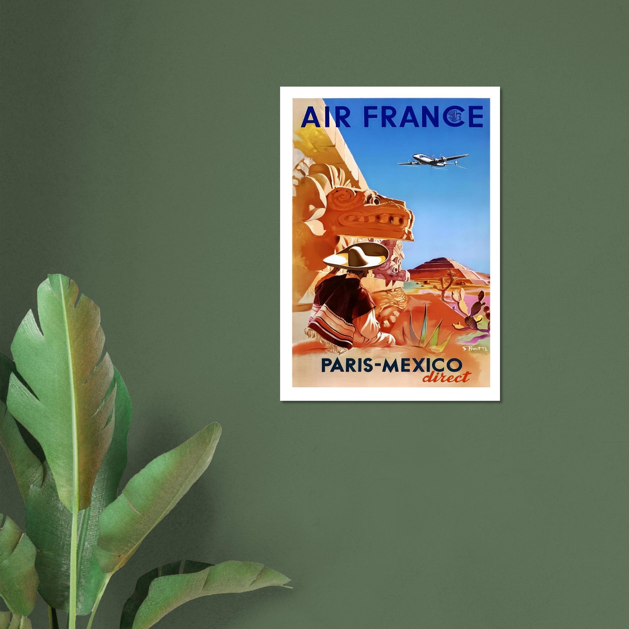 Air France Paris - Mexico Direct Poster - Transit Art
