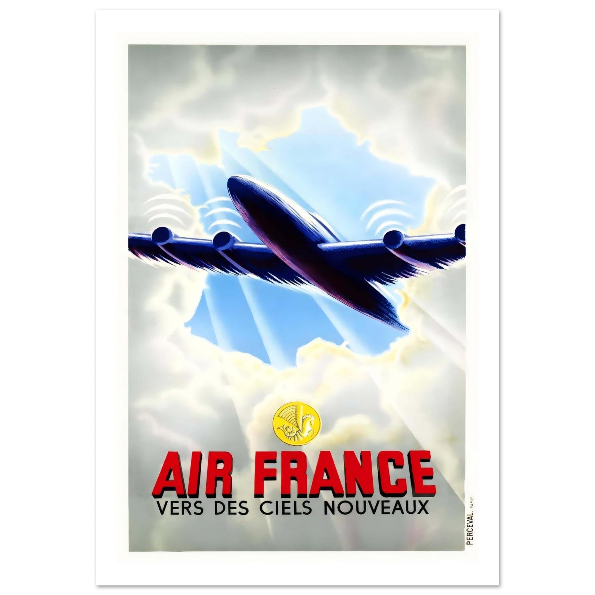 Air France Poster Toward New Skies With Clouds - Transit Art
