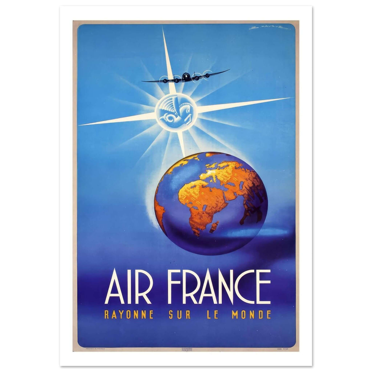 Air France "Rayonne Sur Le Monde" Vintage Poster - Transit Art