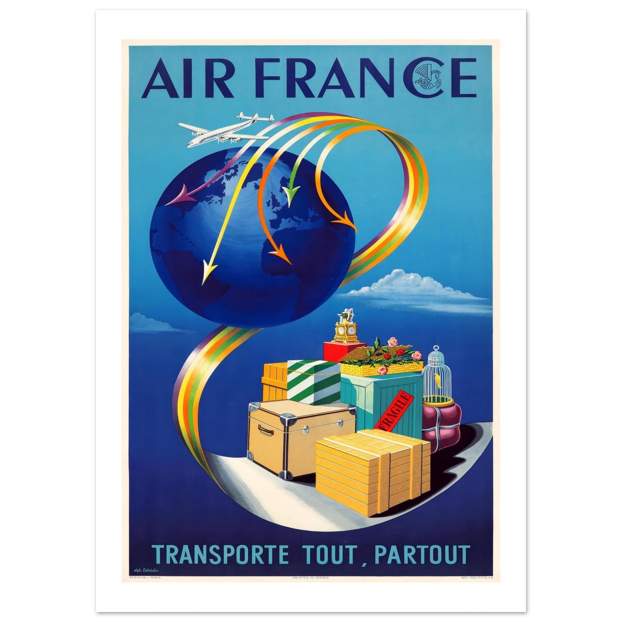 Air France Transporte Tout Partout Global Cargo Poster - Transit Art